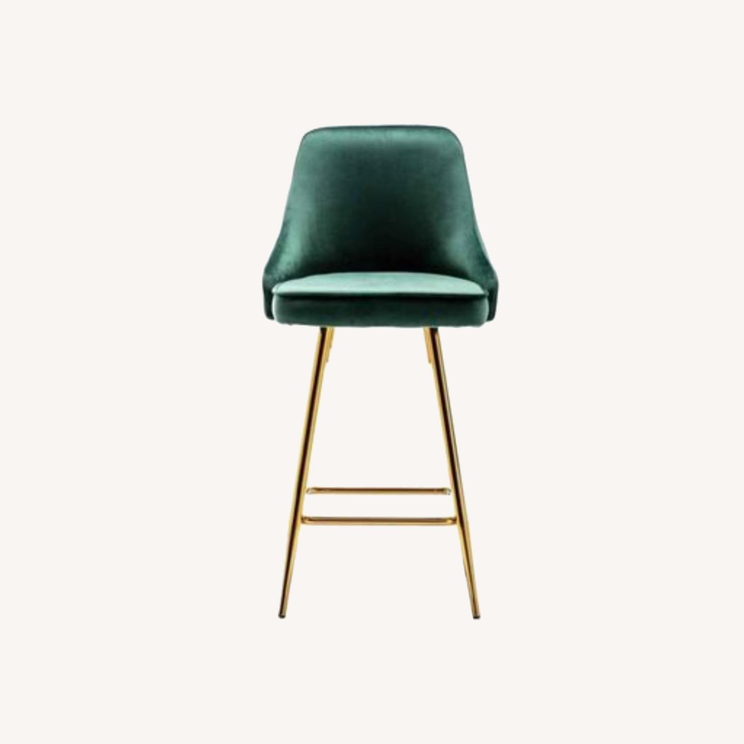 Green and Gold Countet Height Chairs - image-0