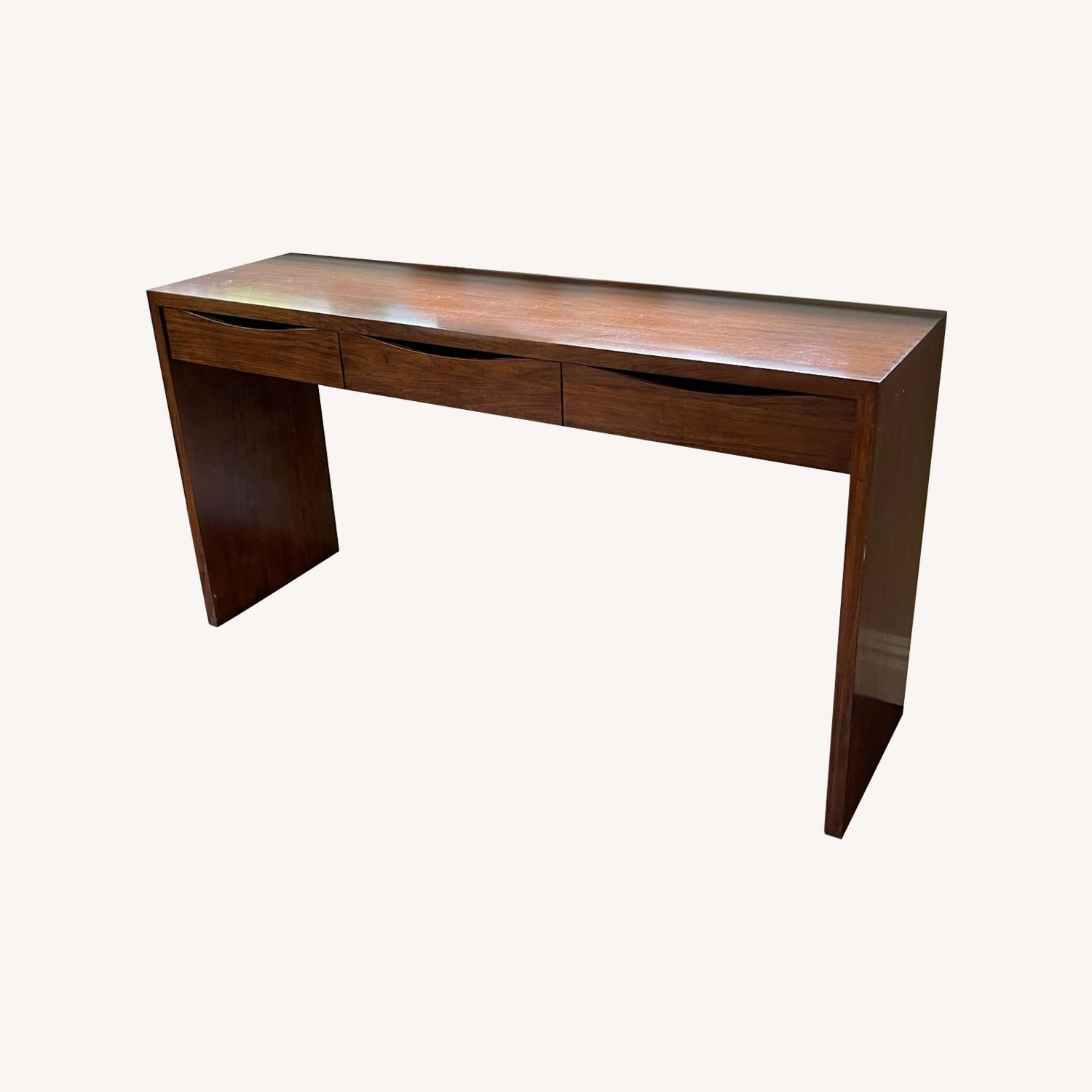 Crate & Barrel Luna Console Table in Solid Walnut AptDeco