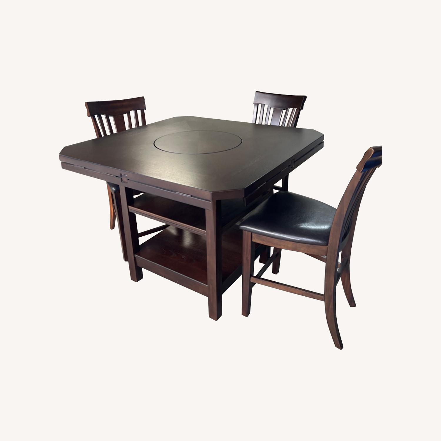 Jofran Wood Table and Four Chairs - AptDeco
