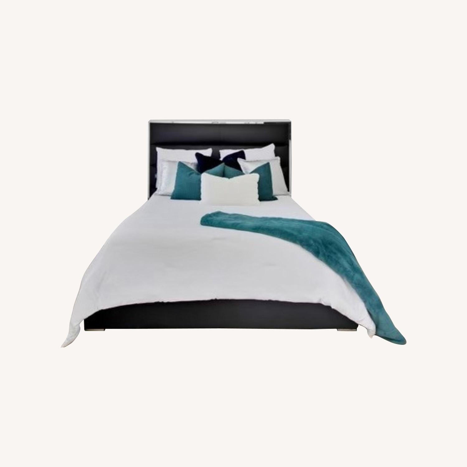 TransDeco Modern Black Queen Platform Bed - image-0