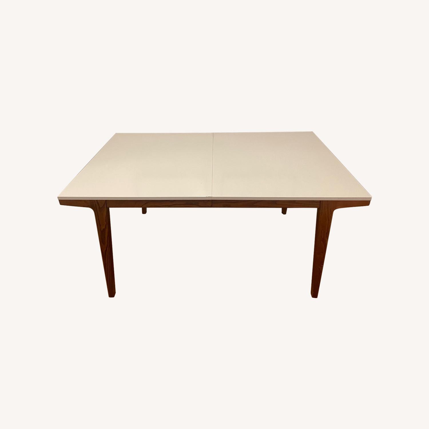 West Elm Pecan/White Lacquer Dining Table AptDeco