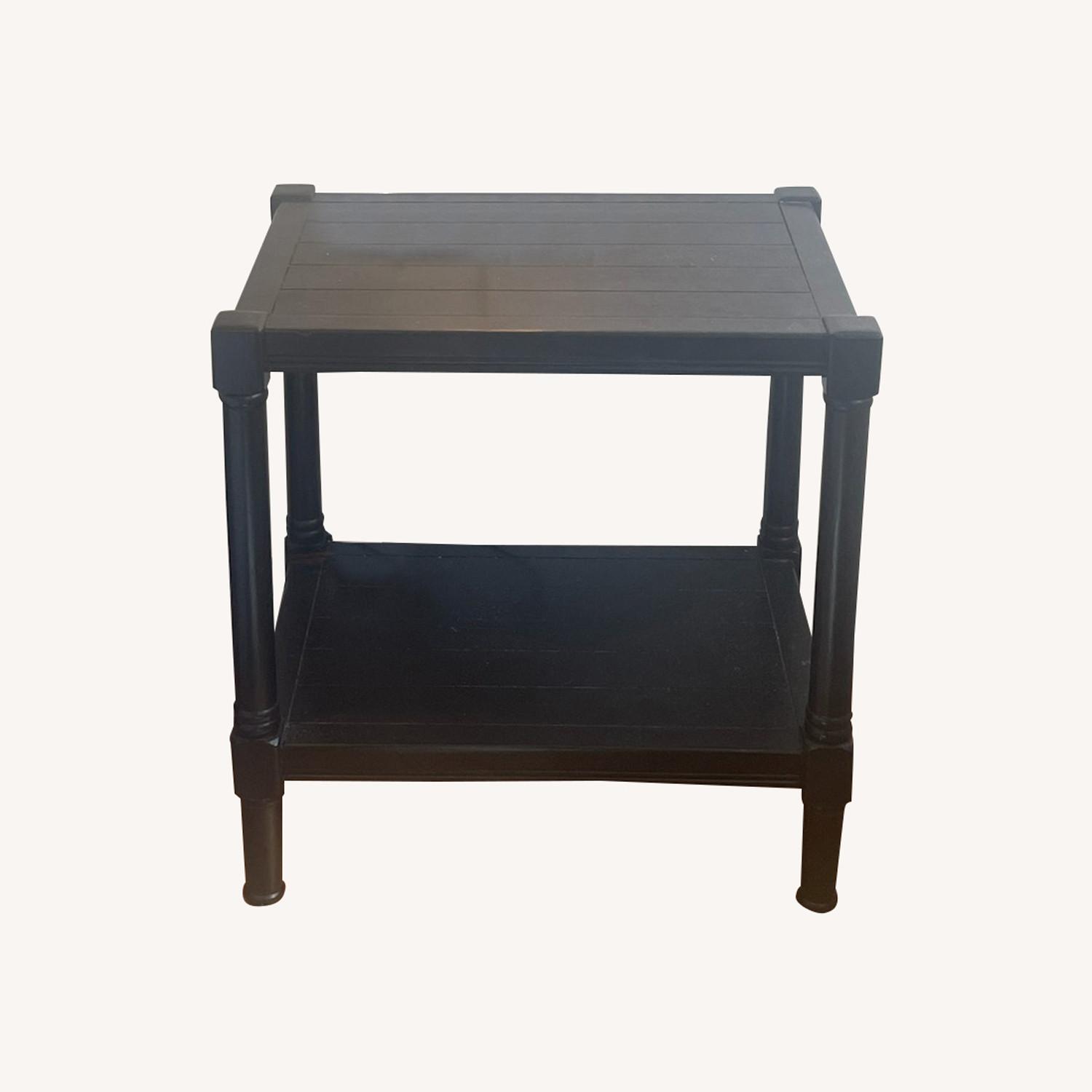 Set of 2 Black Wood Nightstands - image-0