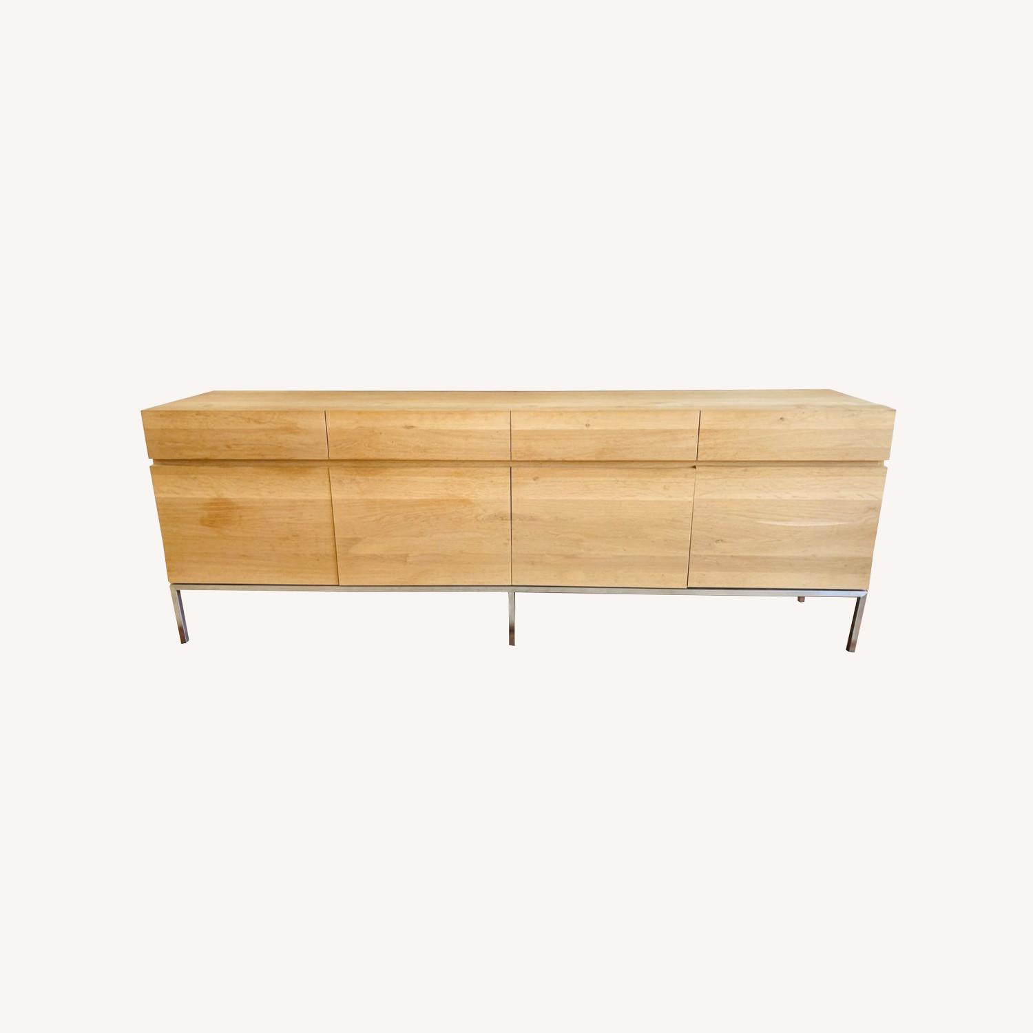 Scandinavian Oak Wood 4-Door 4-Drawer Sideboard - image-0