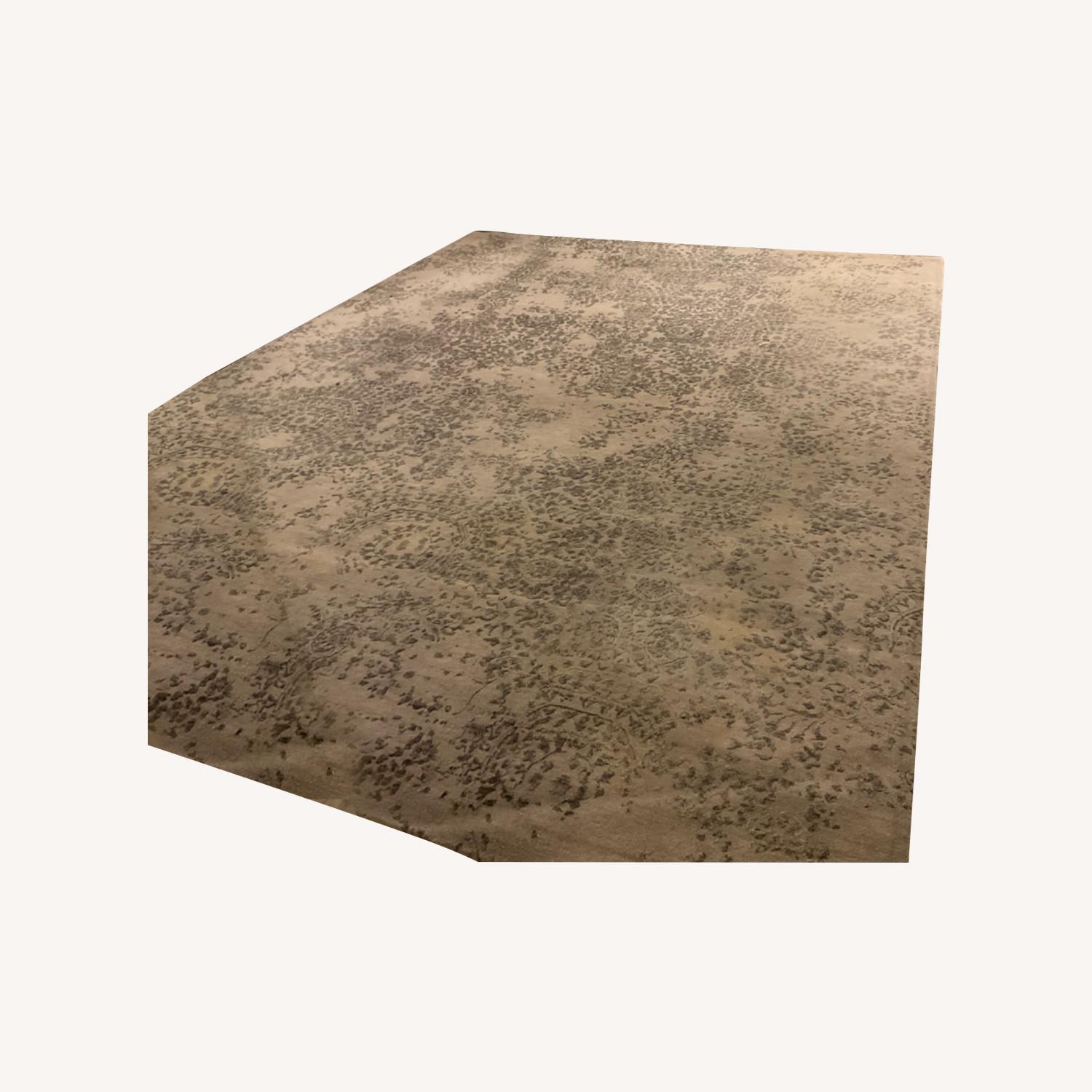 Large Stark Light Gray Wool Area Rug - image-0