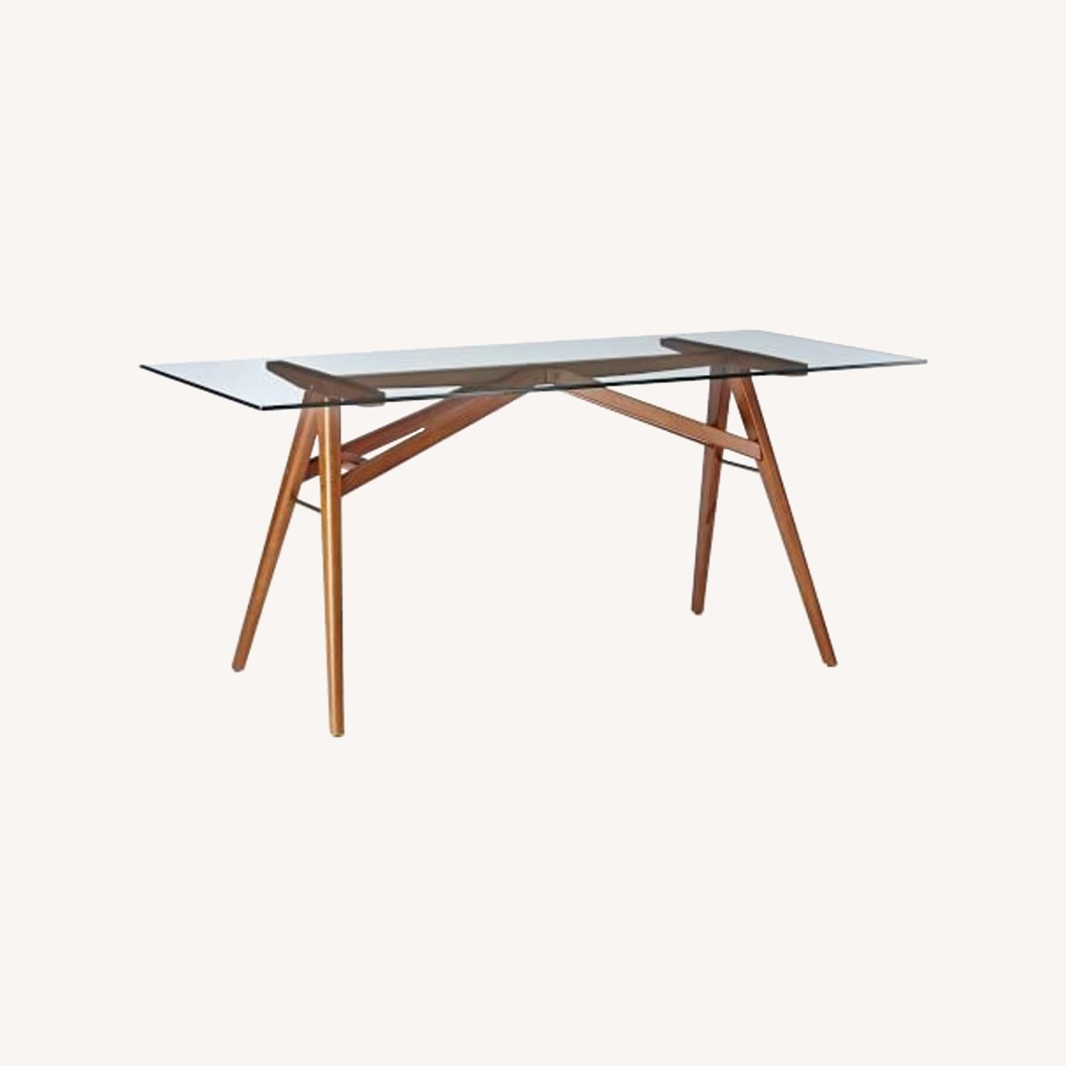West Elm Jensen Dining Table Glass Solid Wood - image-0
