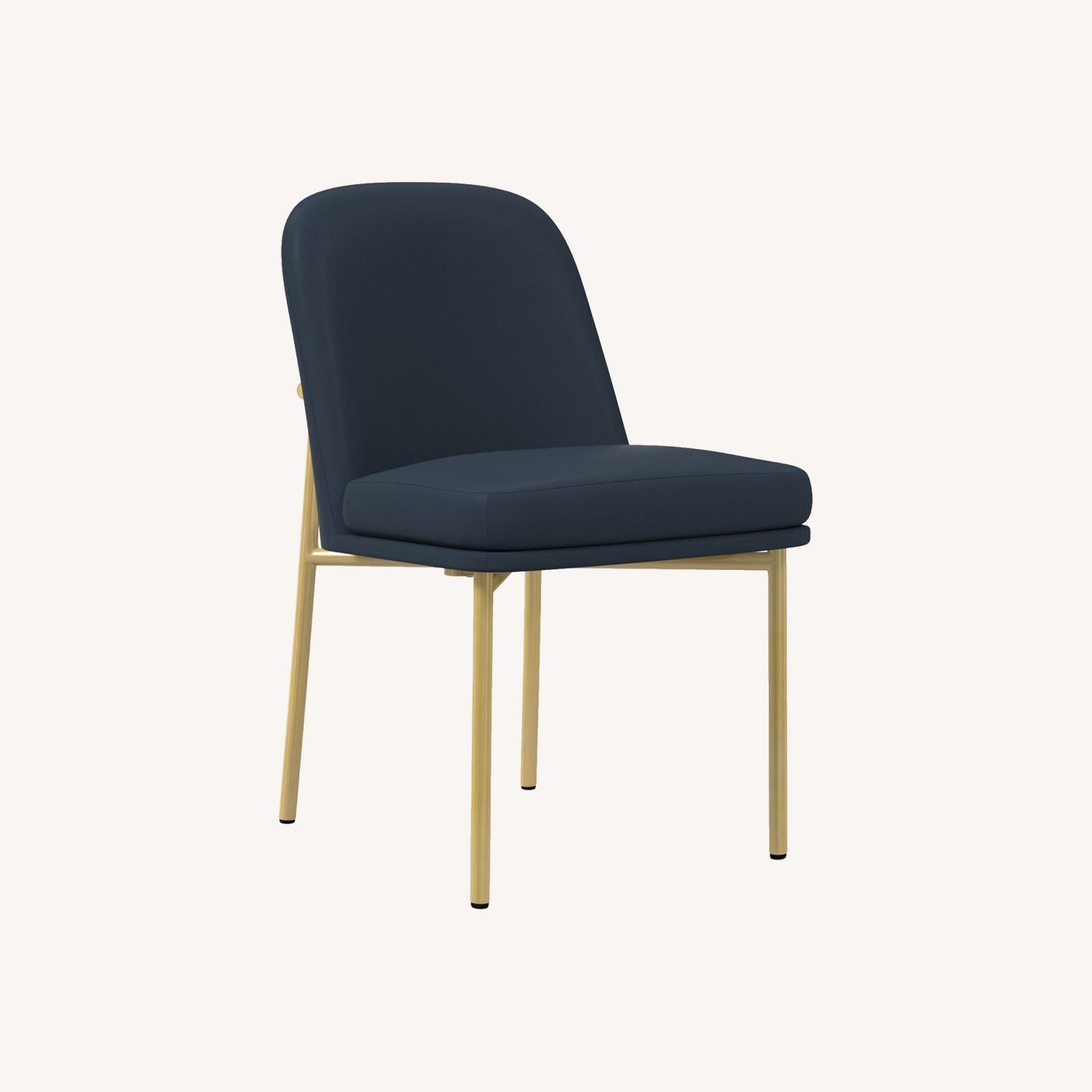 West Elm Jack Metal Frame Leather Dining Chair - image-0