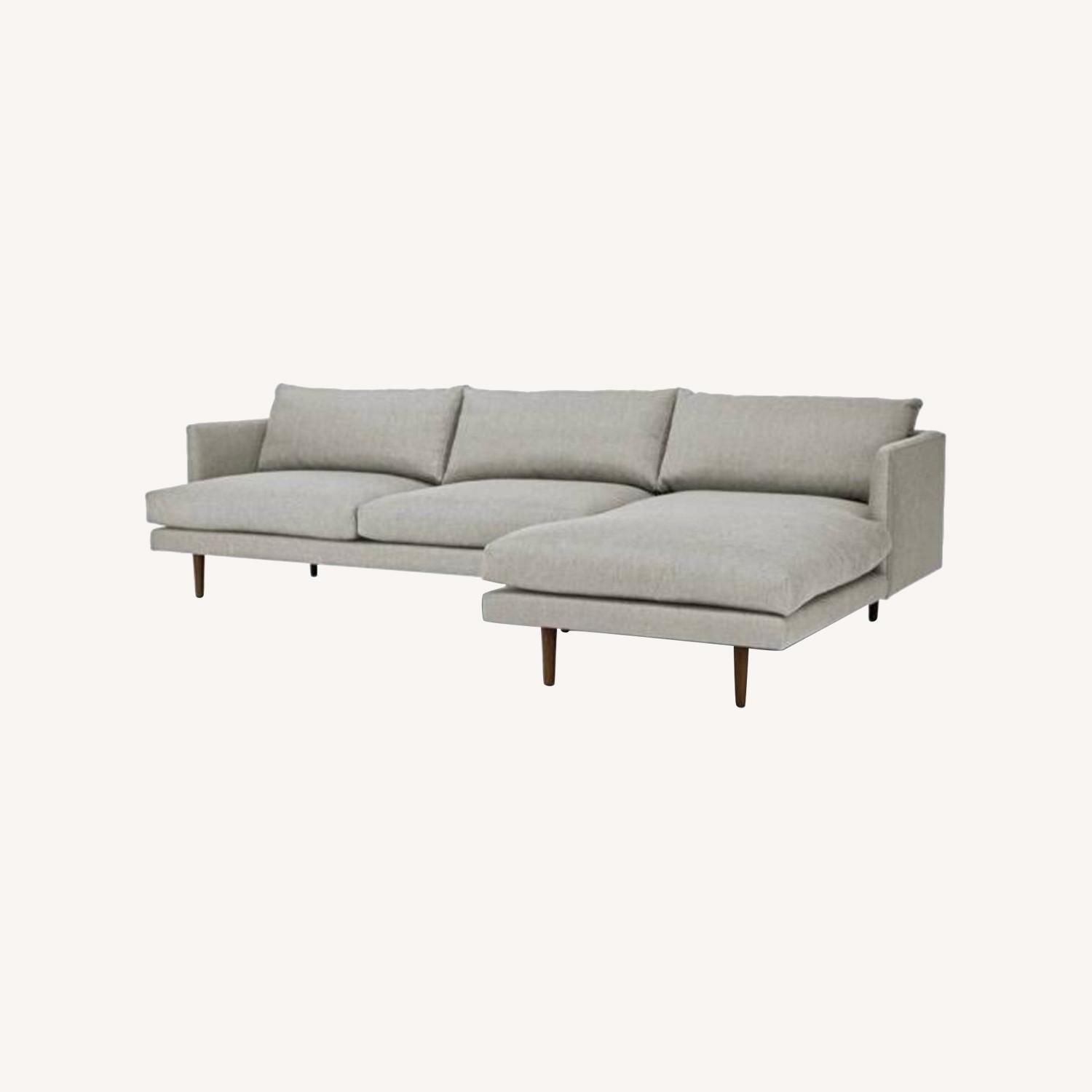 Article Mid Century Modern Gray Sectional Couch - image-0