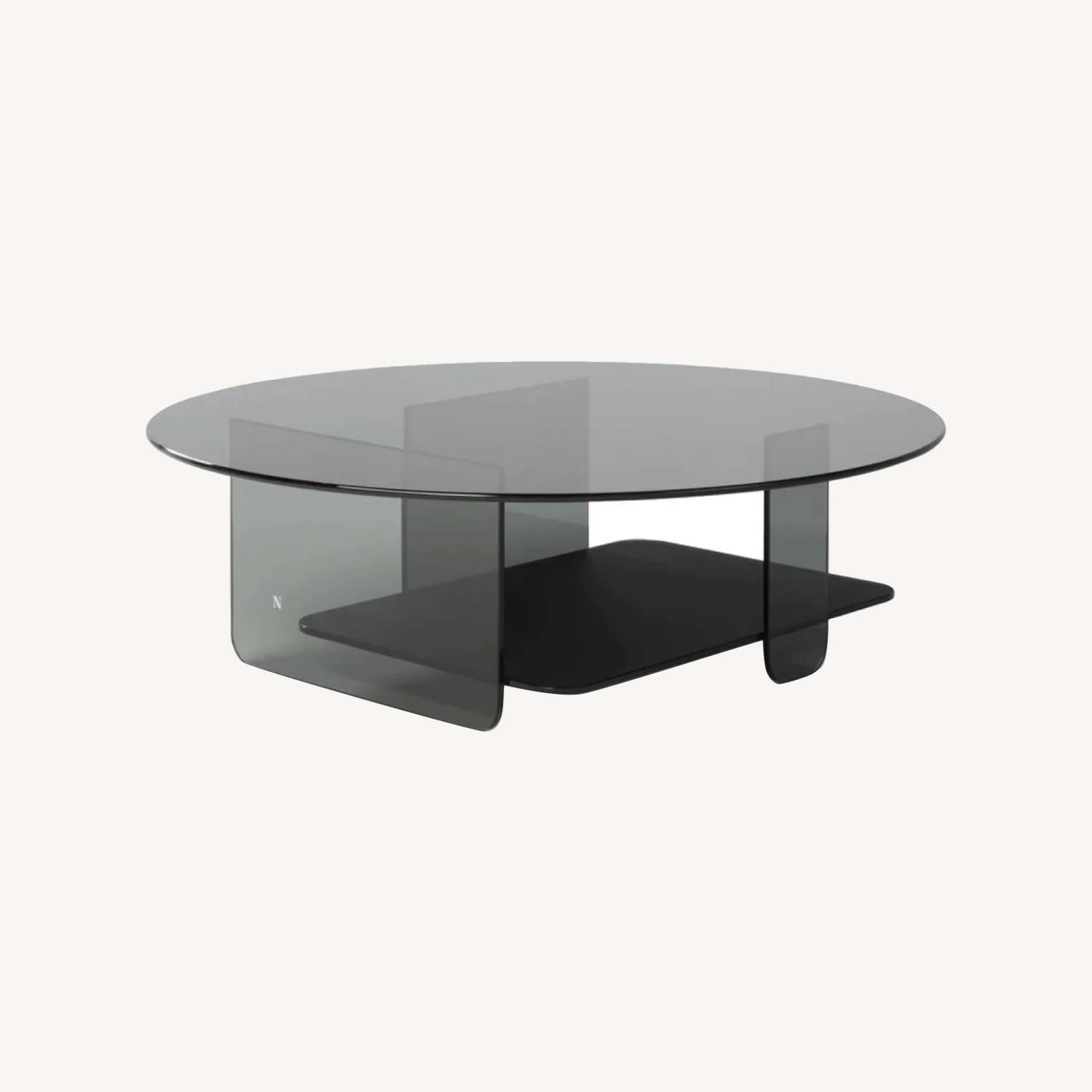 Natuzzi Black Glass Coffee Table AptDeco