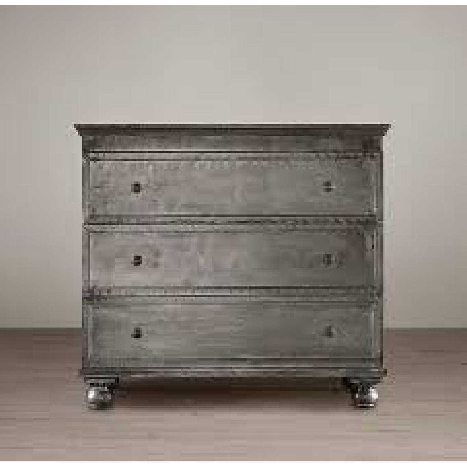 Restoration Hardware Zinc 3 Drawer Dresser AptDeco