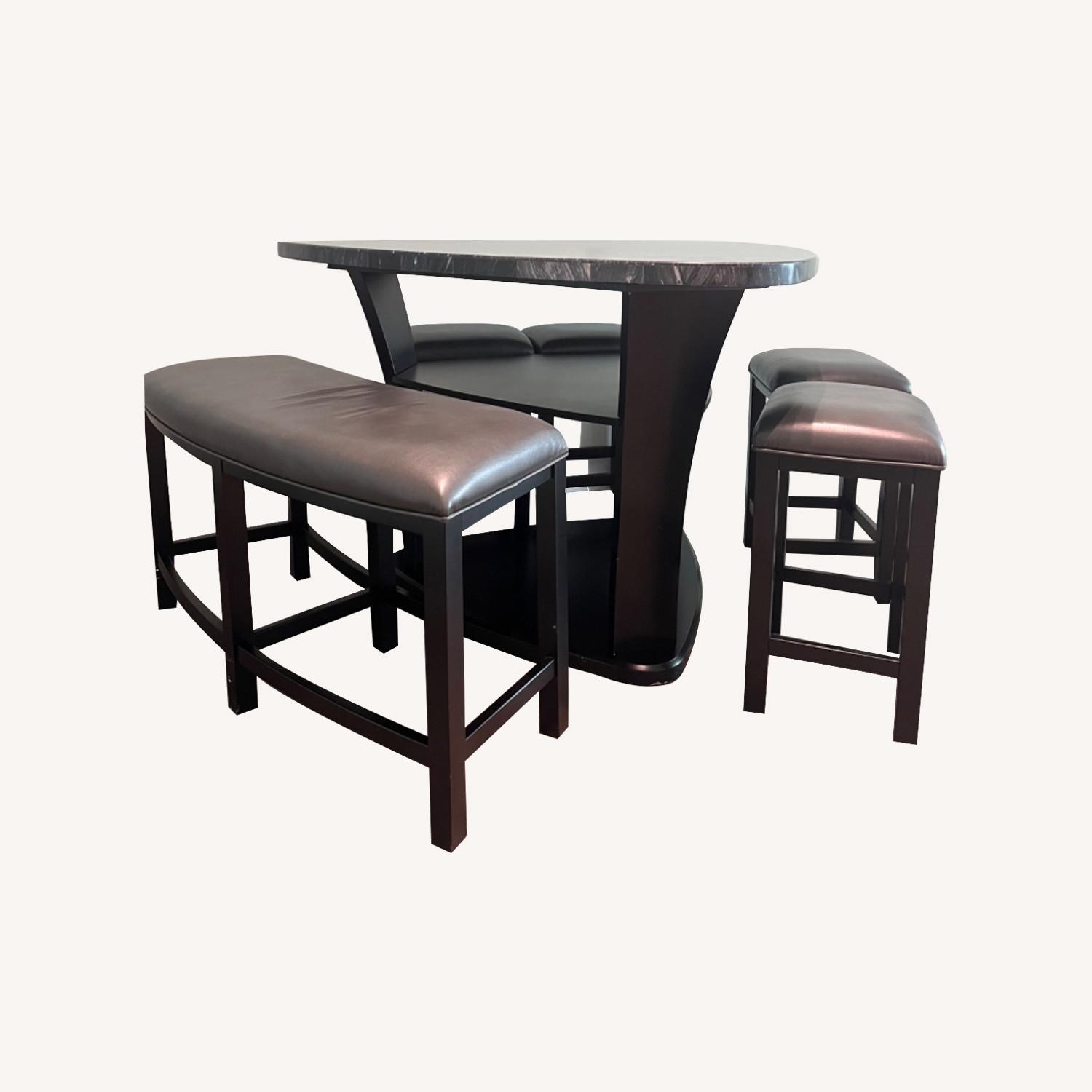 American Signature Gibson Marble Dinning Table Set