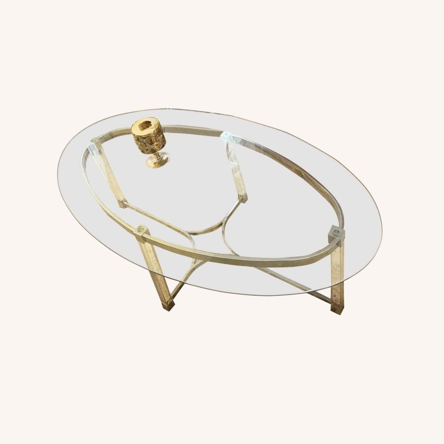 Wayfair Glass Glamour Oval Coffee Table - image-0