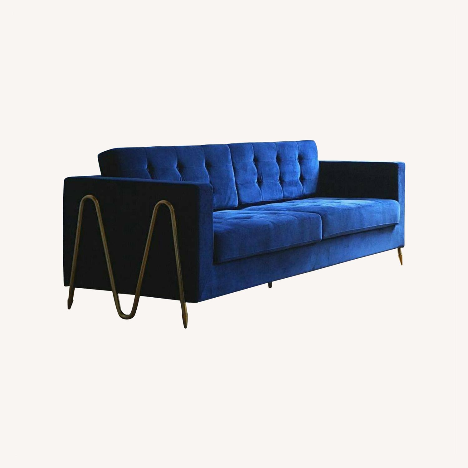 Modern Velvet Sofa with Stunning Legs - image-3