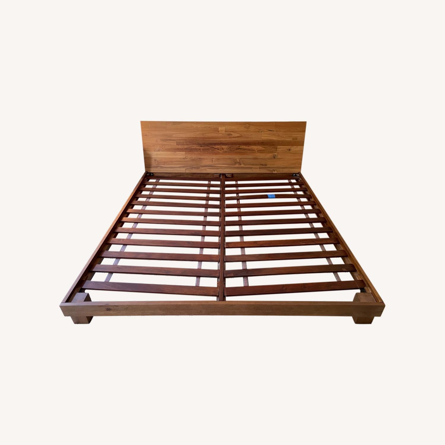 CB2 Dondra Teak Wood King Bed AptDeco