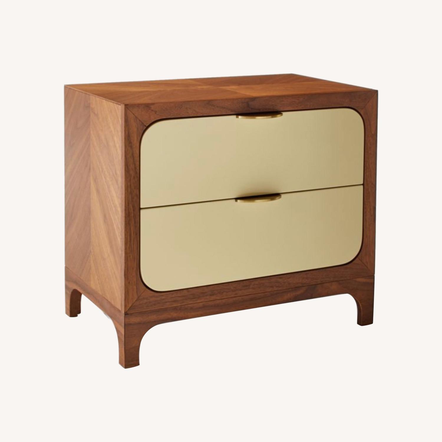 CB2 Paterson Lacquered Navy Nightstands - image-0
