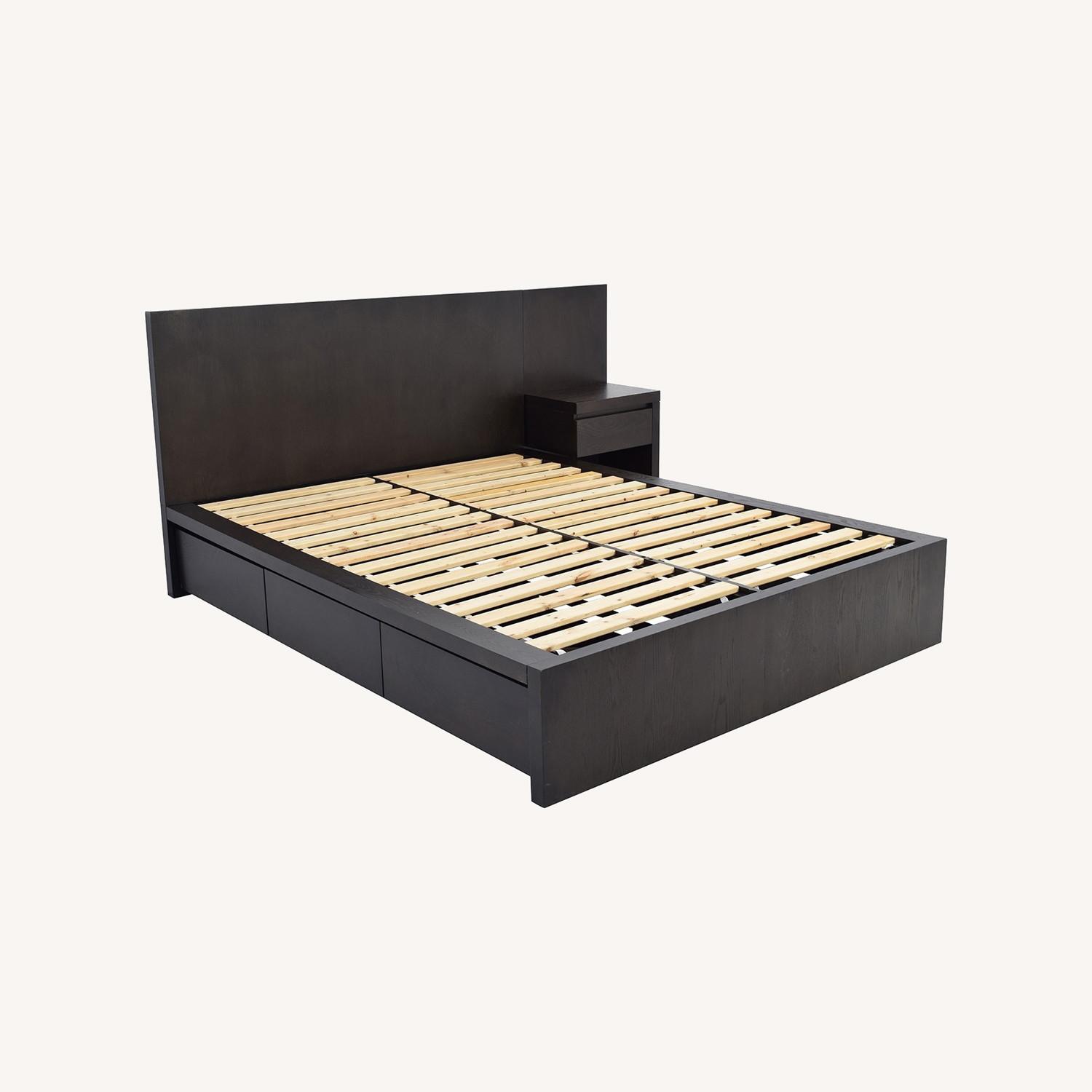 West Elm Storage Queen Bed w Nightstand - image-11