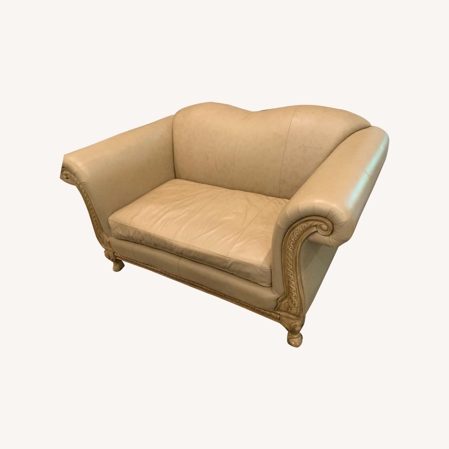 Vintage Leather Loveseat - image-0