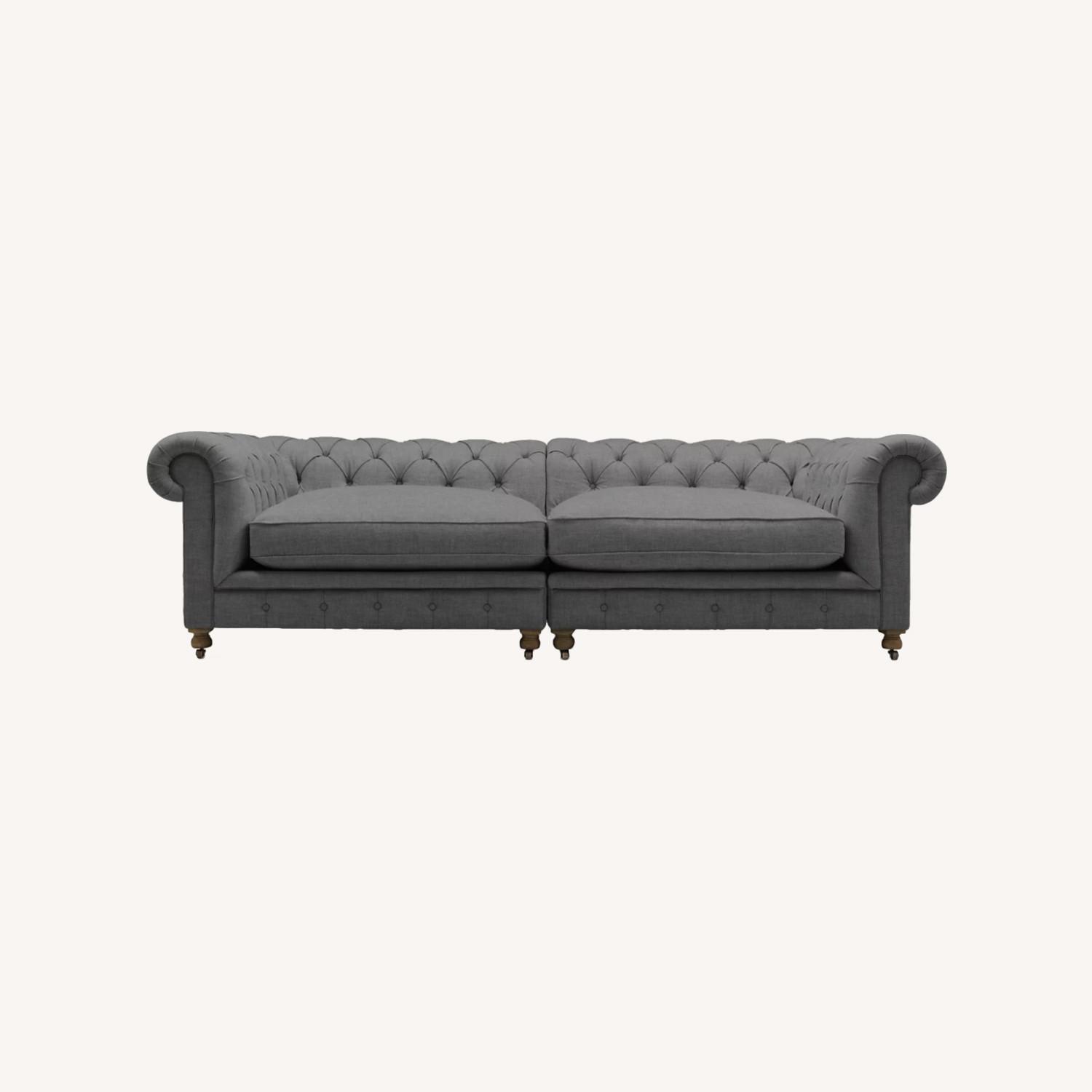 Restoration Hardware Gray Kensington Sofa - image-0