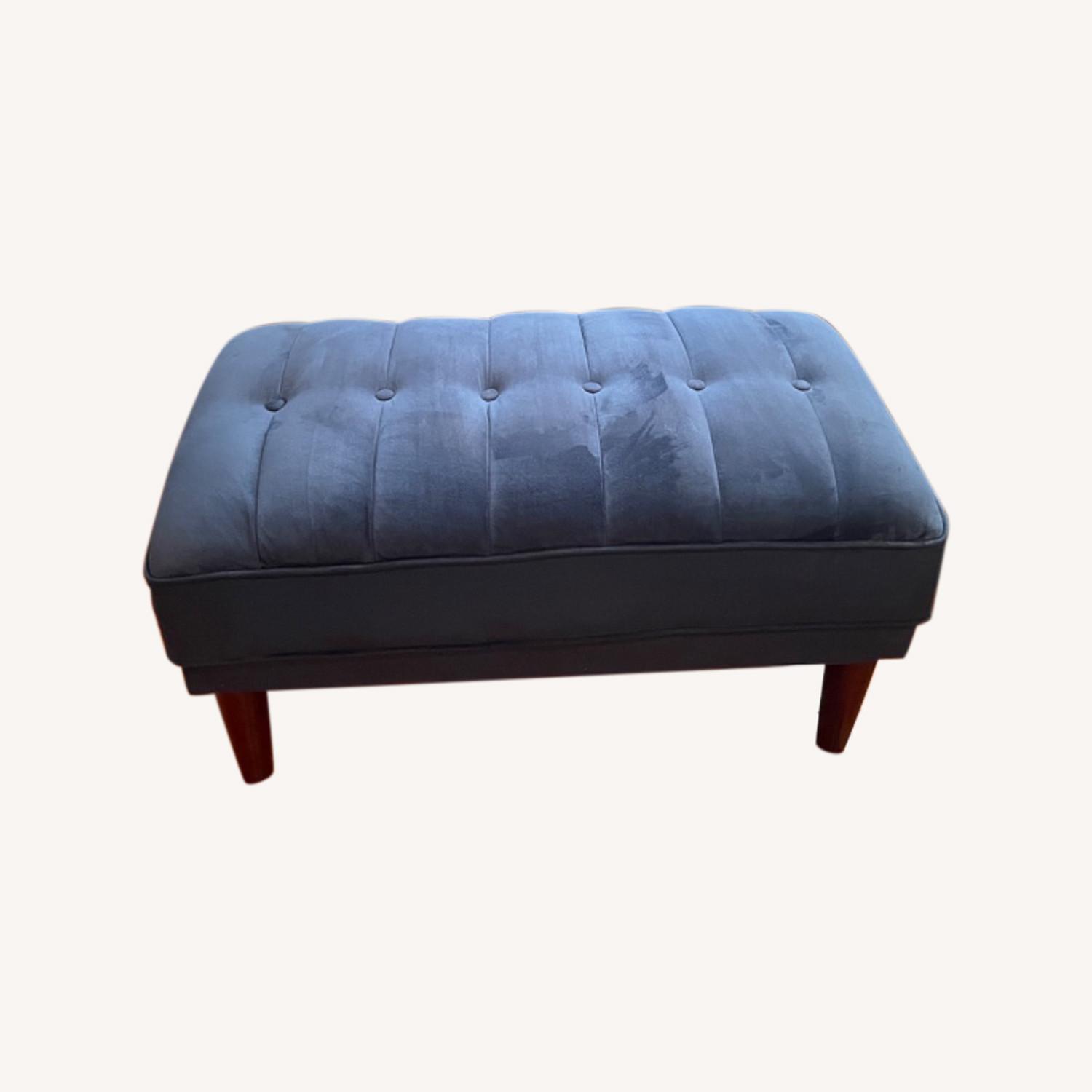 Dorel Home Products Modern Blue Velvet Ottoman - image-0