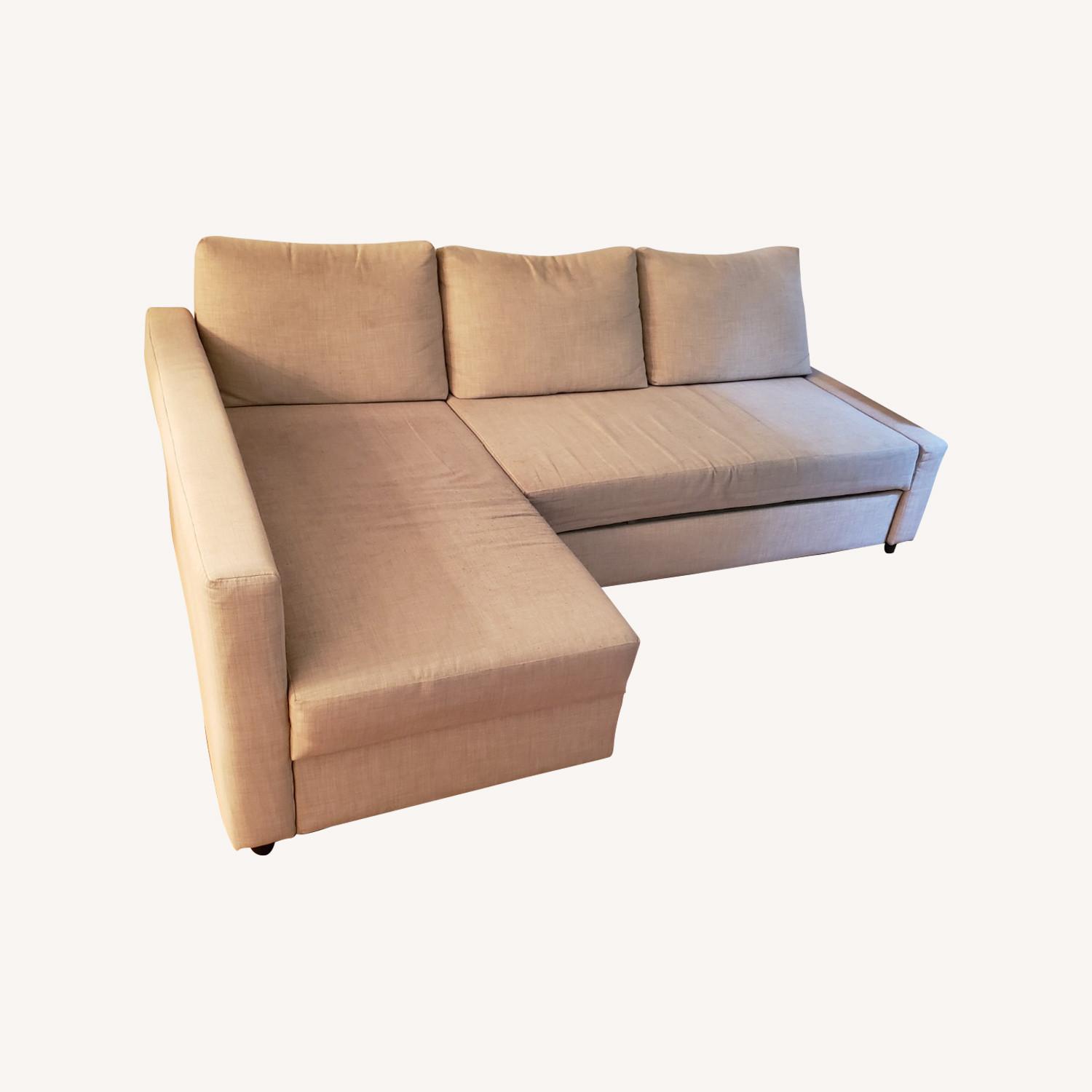 IKEA FRIHETEN Sleeper Sectional 3 Seat w Storage - image-0