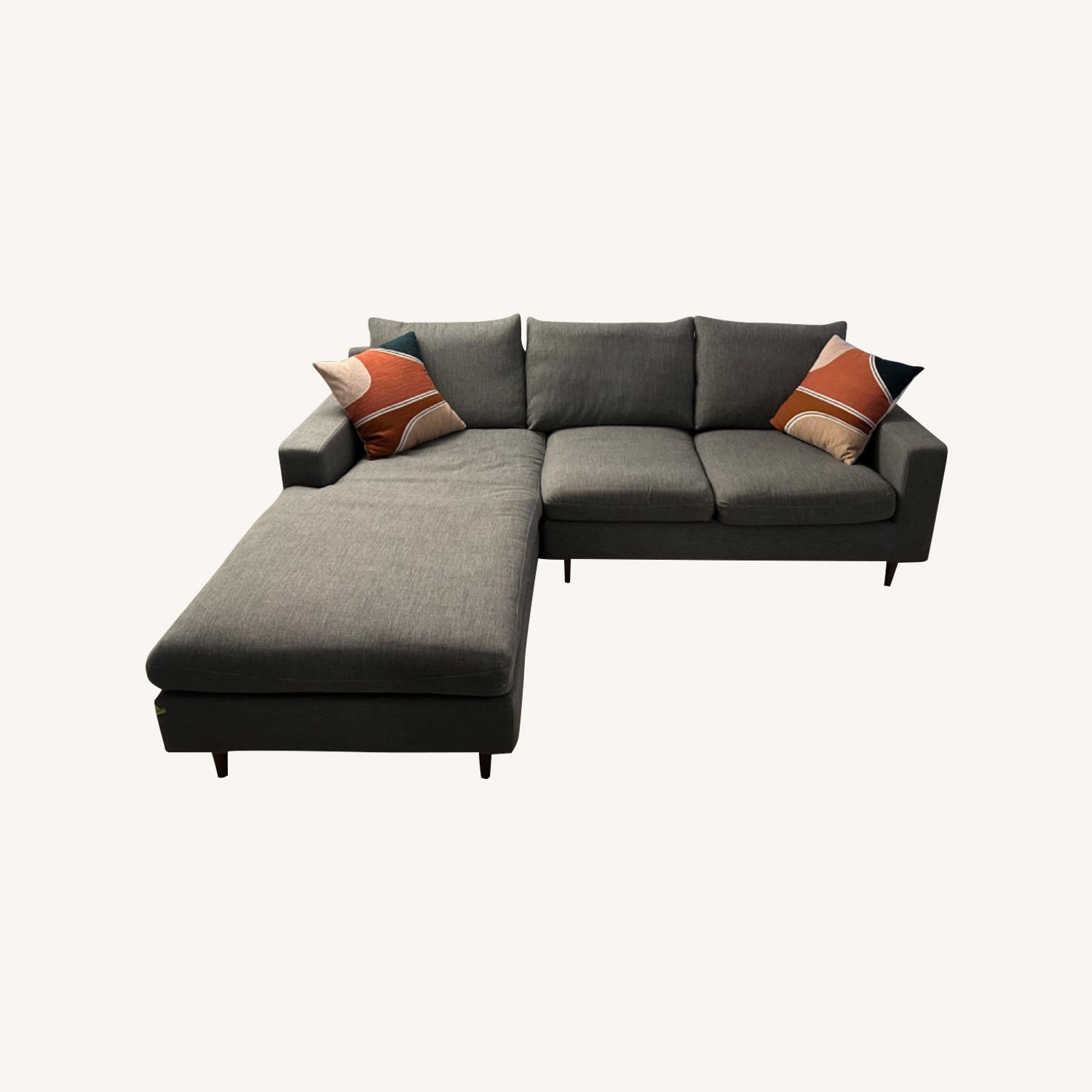 Interior Define Grey Chaise Sofa - image-0