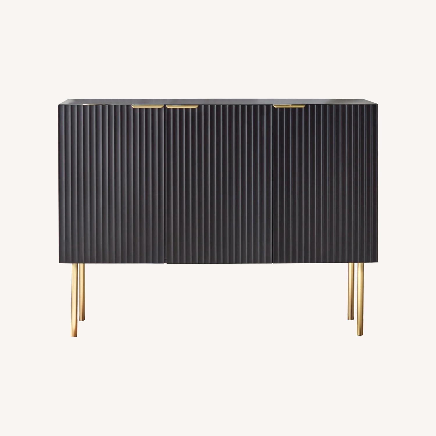 Wayfair Black Credenza Gold Hardware AptDeco