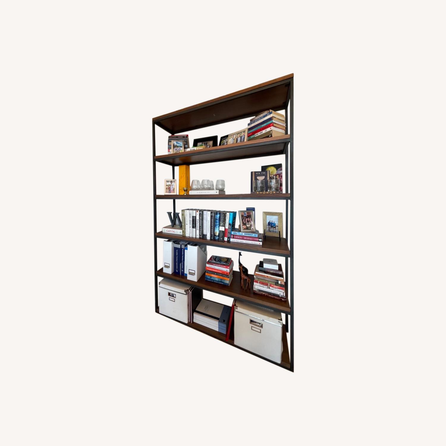 Article Walnut 77in Bookcase (Walnut/Metal) - image-0