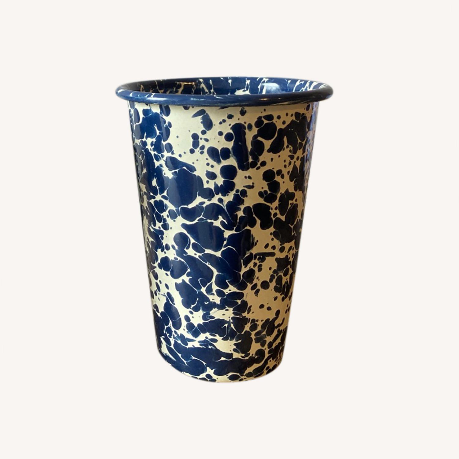 Blue Speckled Enamelware Cups - image-0