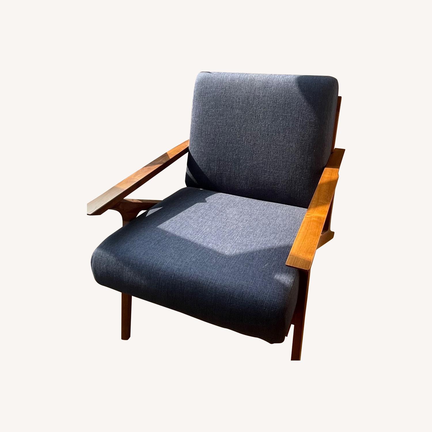 Article Oceano Blue Walnut Lounge Chair - image-0