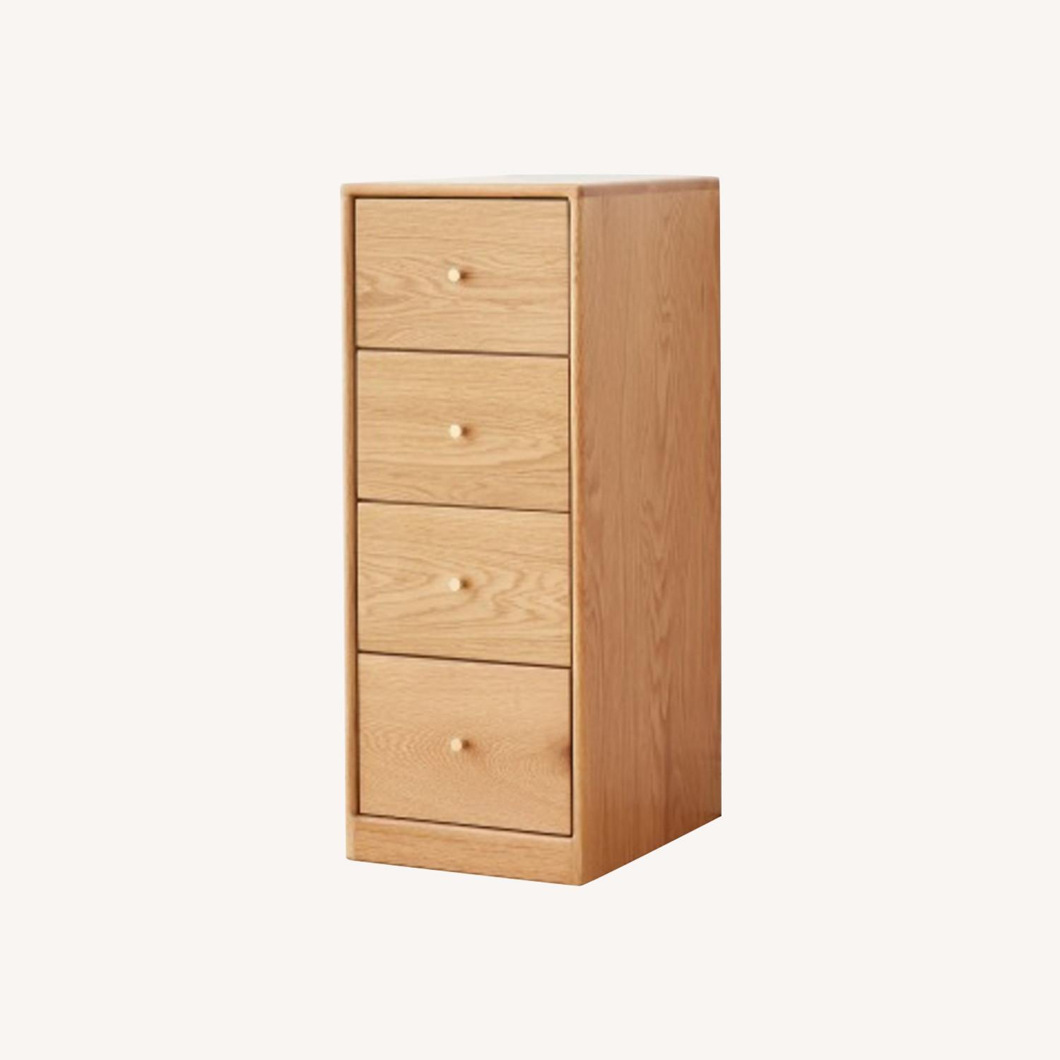 Solid Oak Bedside Table Storage AptDeco