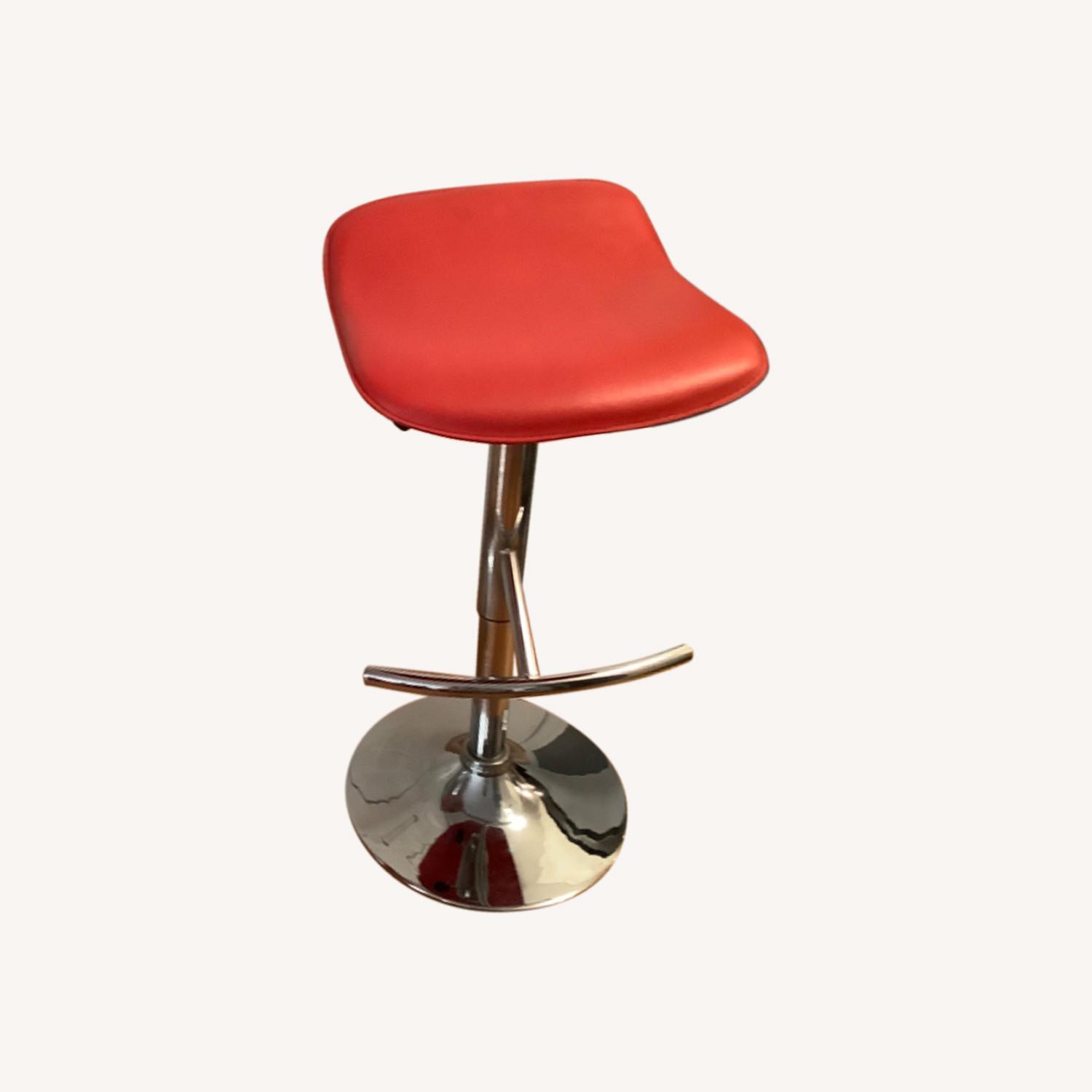 Adjustable Red and Chrome Bar Stools AptDeco