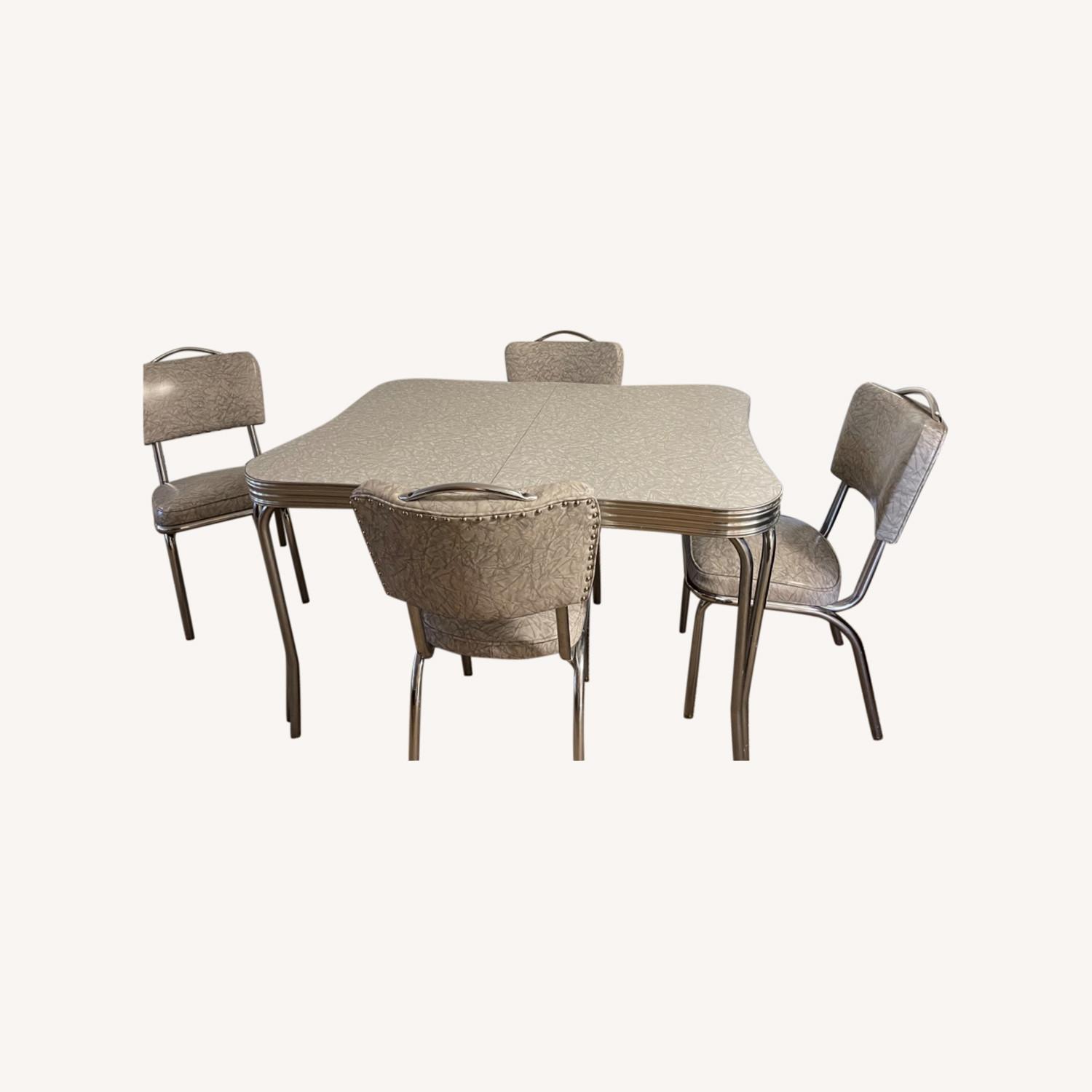 Vintage Chrome Dinette Refurbished Dinng Set - image-0
