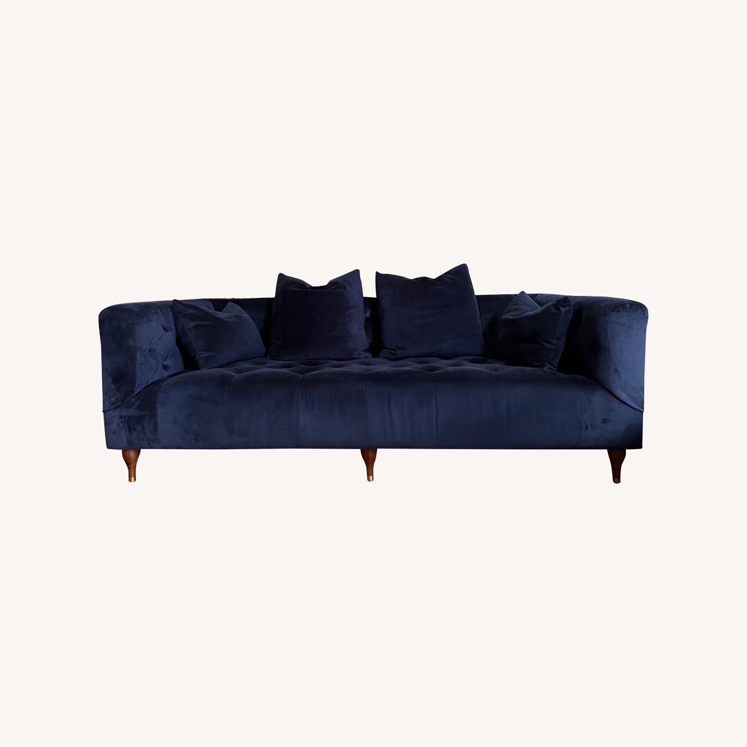 Interior Define Blue Velvet Ms. Chesterfield Sofa - image-0