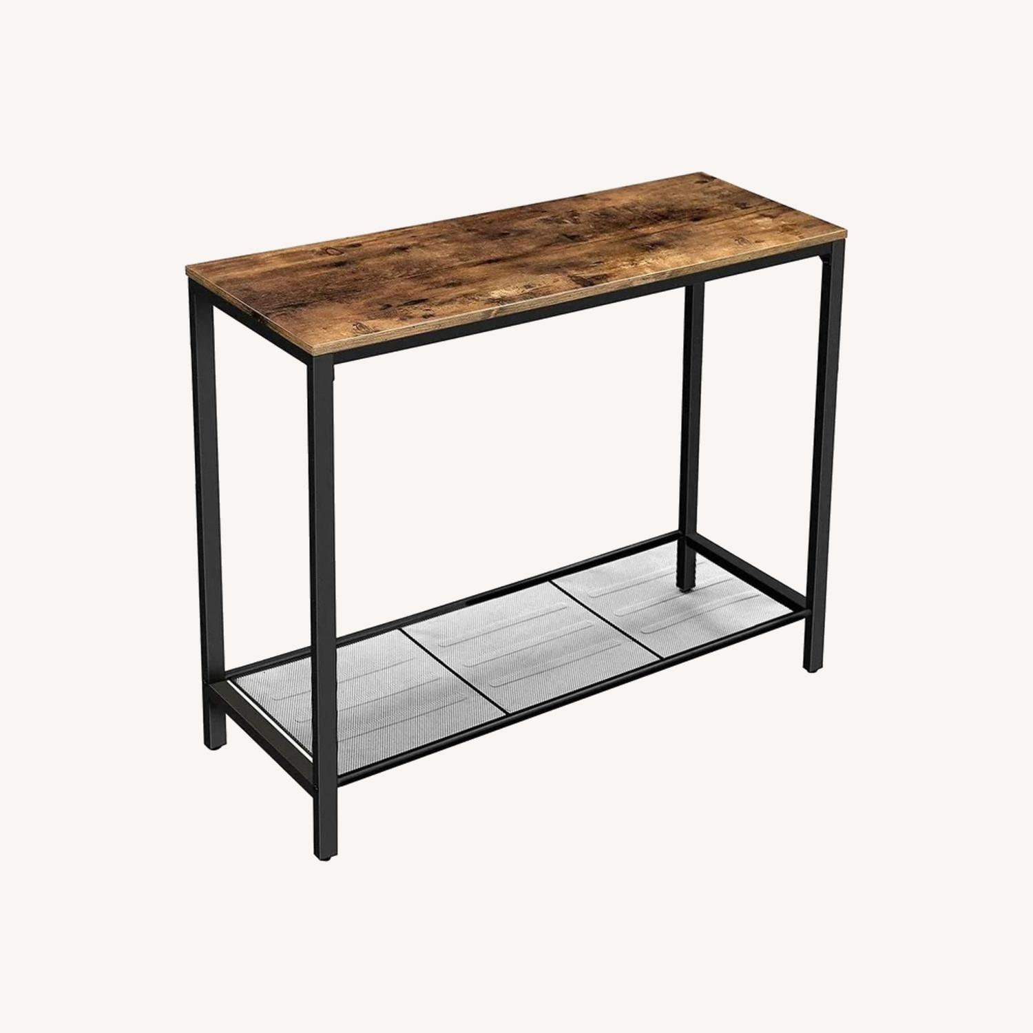 Overstock Industrial Console Table with Shelf Rustic Brown - image-0