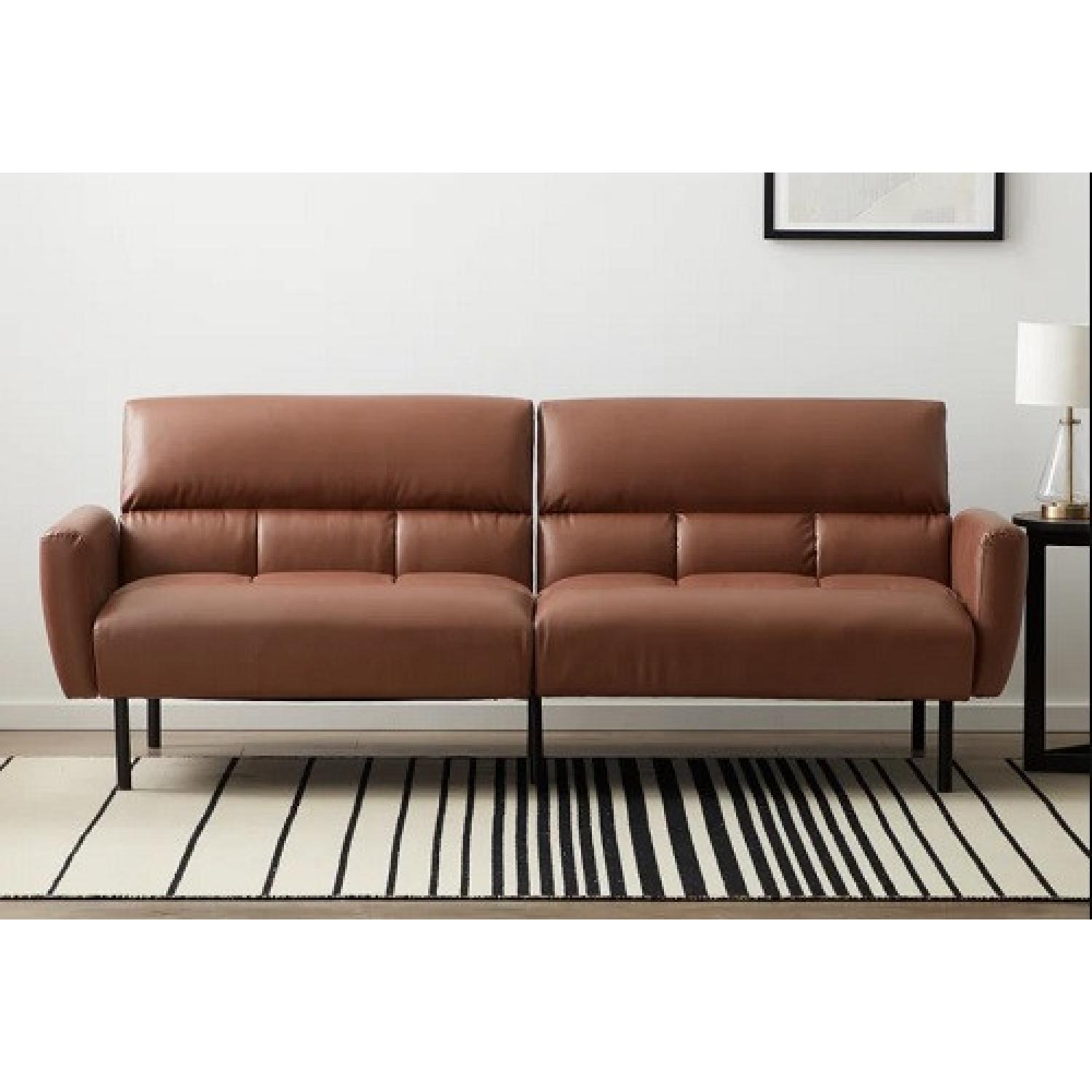 Wayfair Ollie 82" Vegan Leather Couch AptDeco