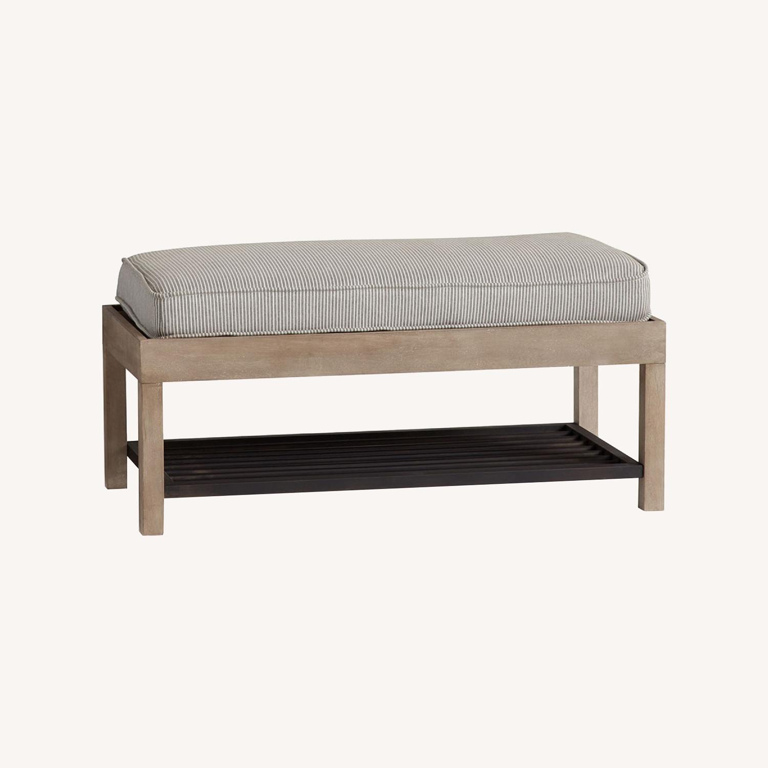 Pottery Barn Lucy Mango Wood & Steel Storage Bench - image-0