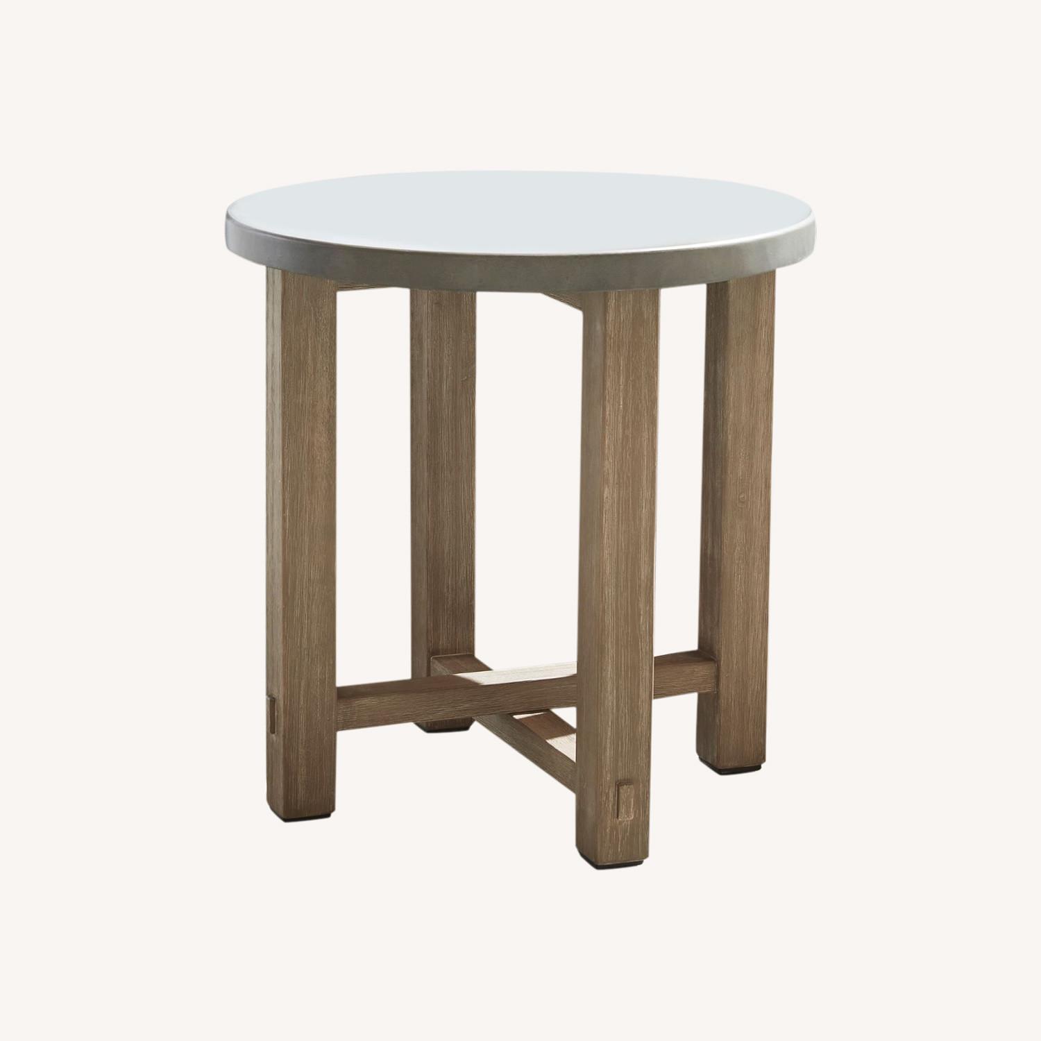 Pottery Barn Abbott Concrete & FSC Acacia Outdoor Table - AptDeco