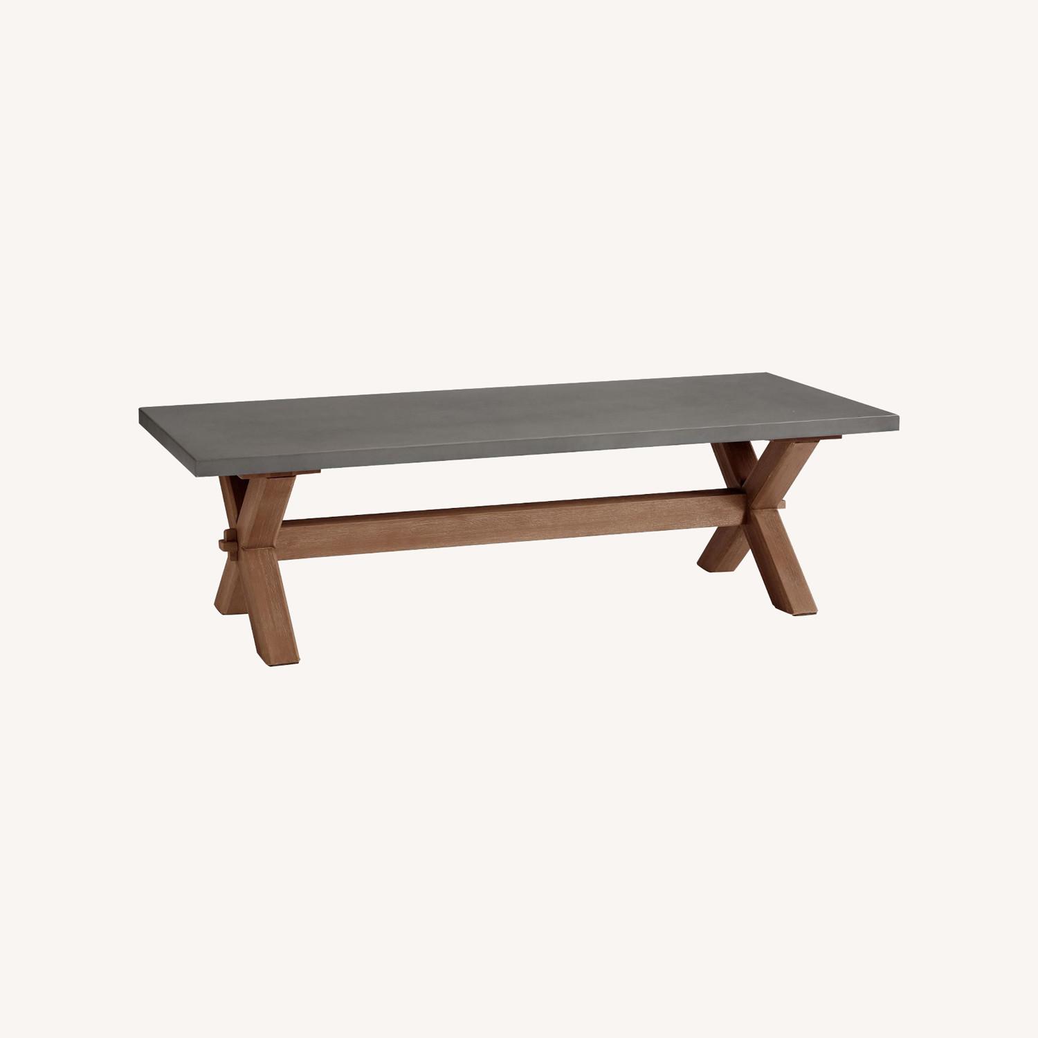 Pottery Barn Abbott Concrete & Acacia Rectangular Table - AptDeco