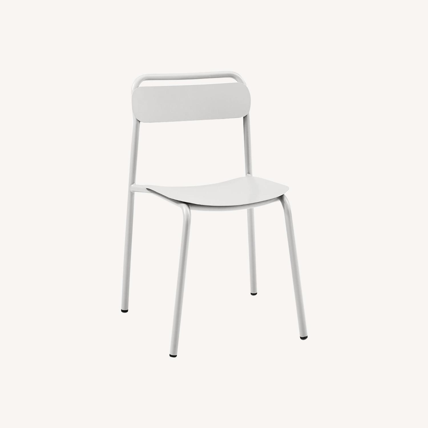 West Elm Outdoor Metal Stacking Dining Chairs - image-0