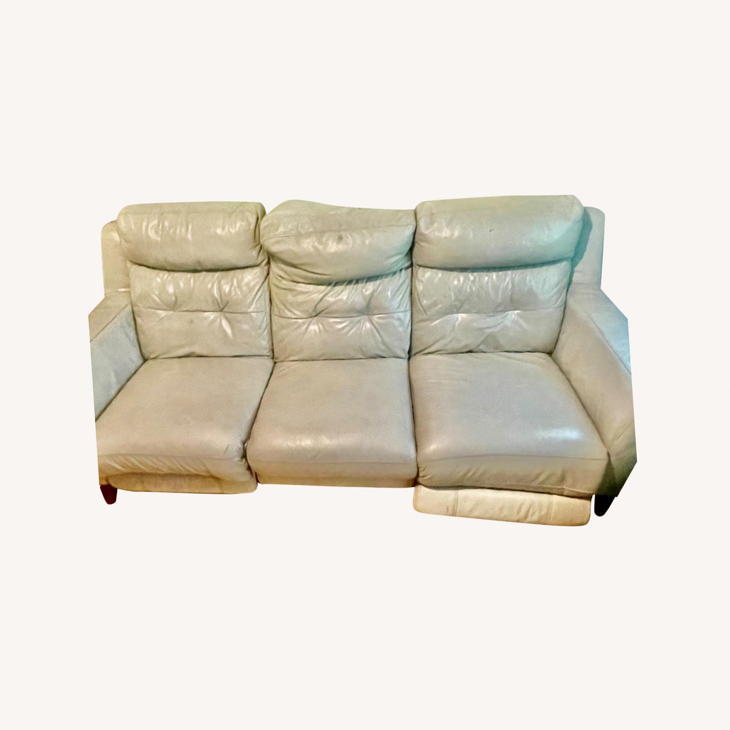 Bob's Discount Furniture Grey Leather Recliner - image-0