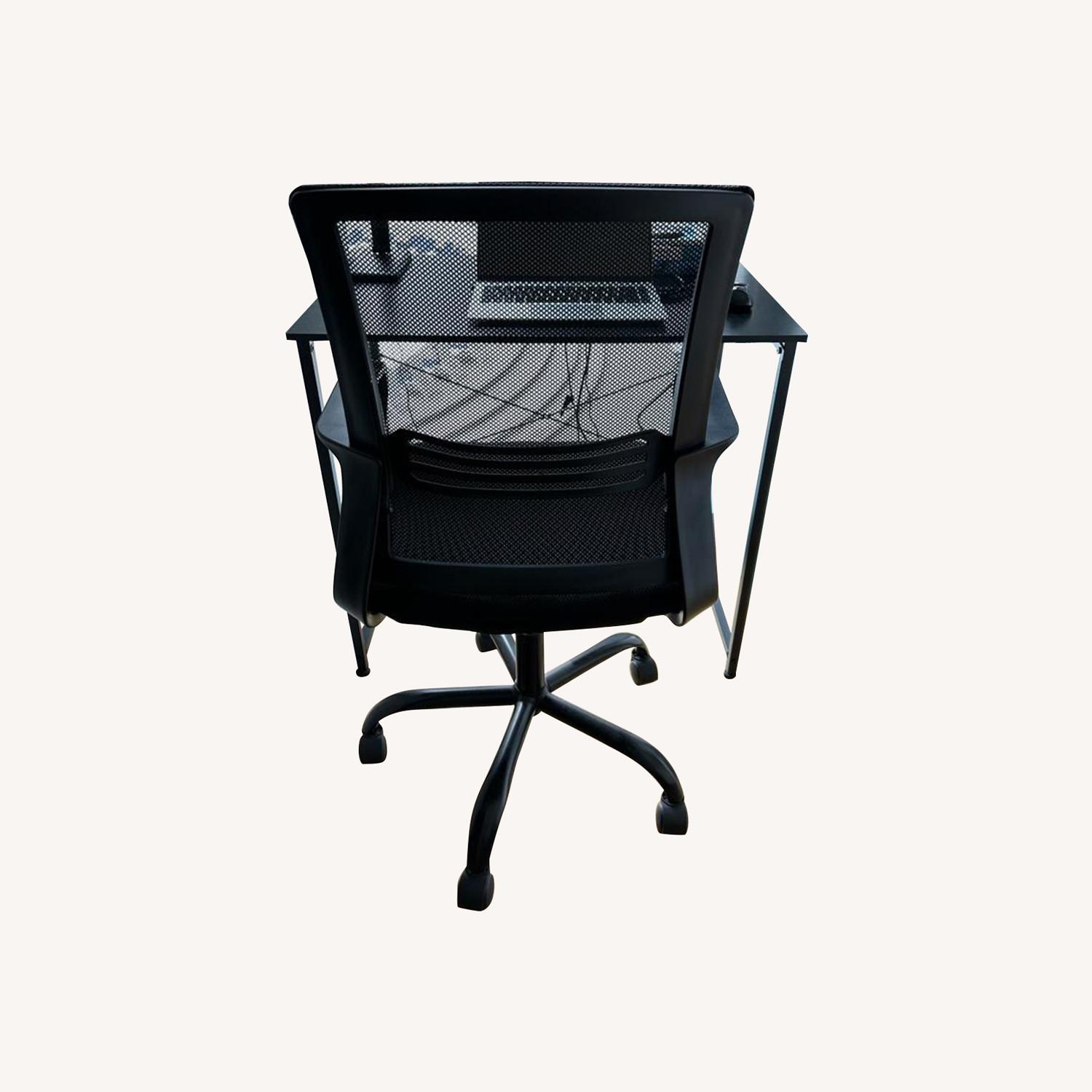 Black Desk Chair & Desk Set - image-0