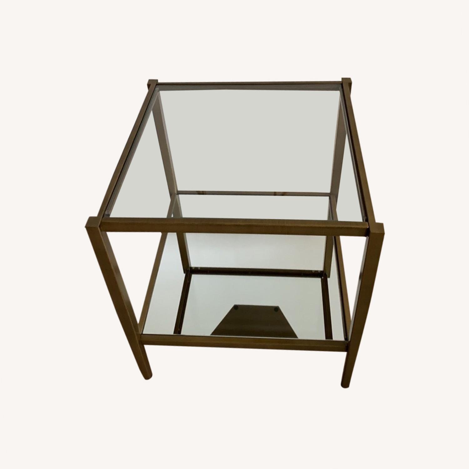Wayfair Glass and Antique Brass Side End Table AptDeco
