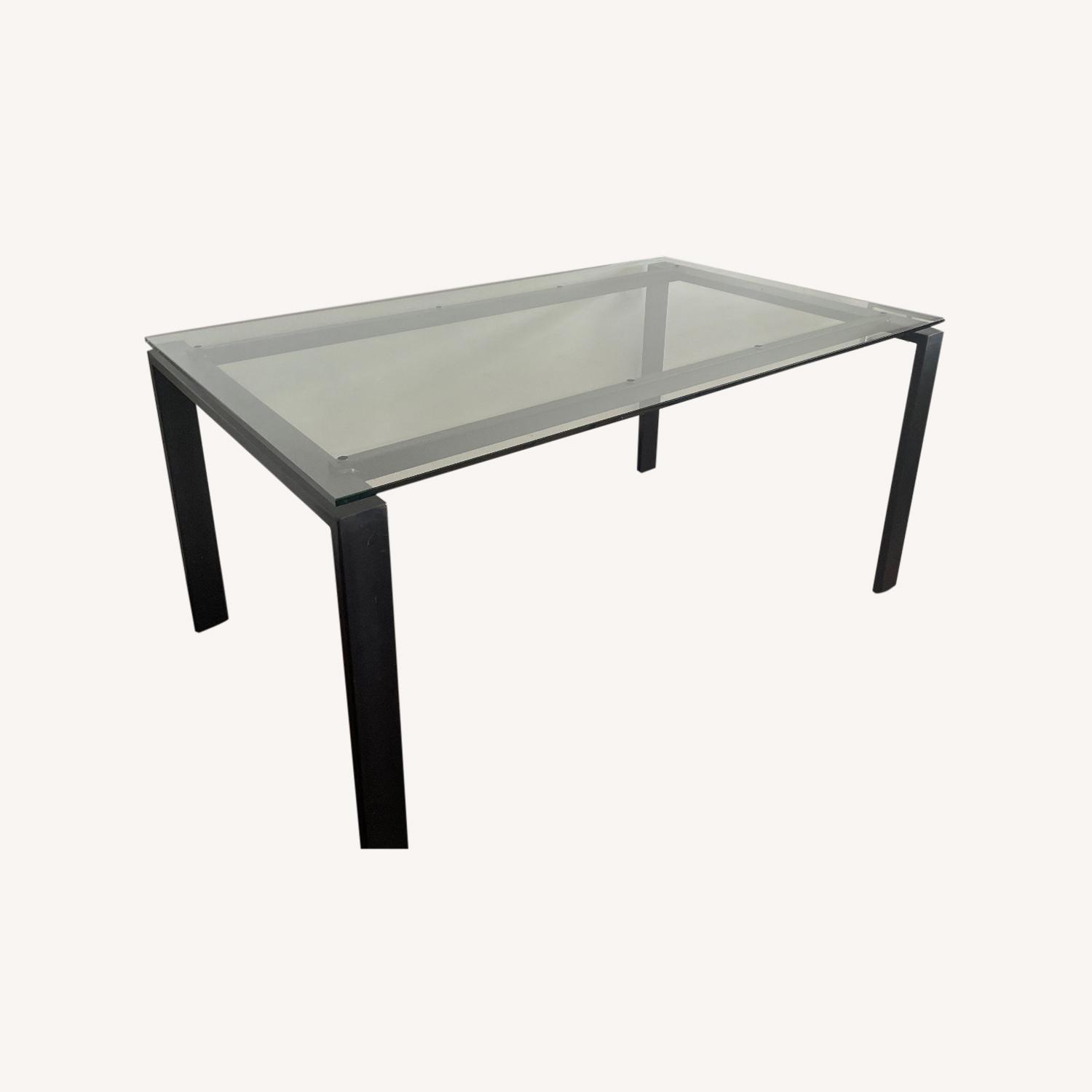 Room & Board Glass Top Parsons Dining Table AptDeco
