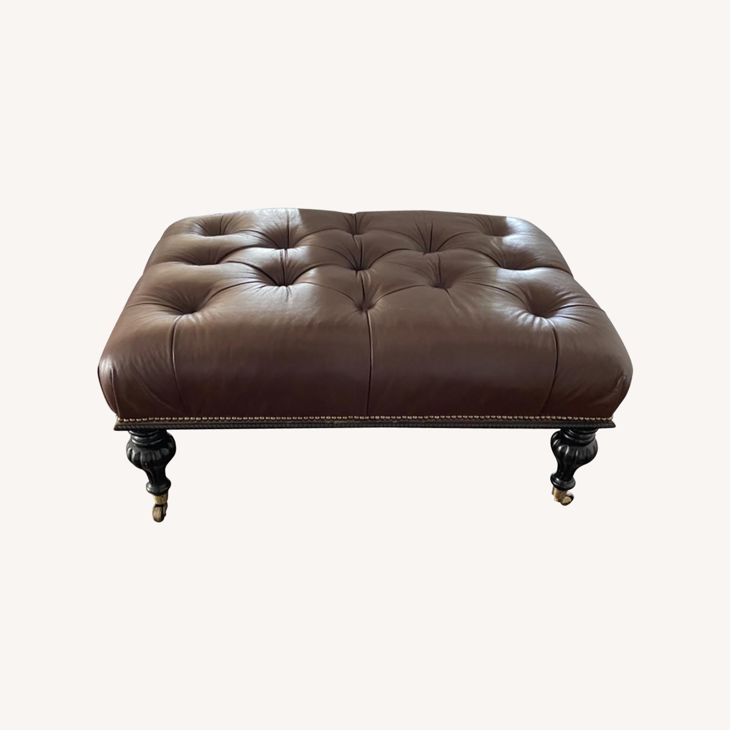 Vanguard Leather Tufted Ottoman Coffee Table - image-0