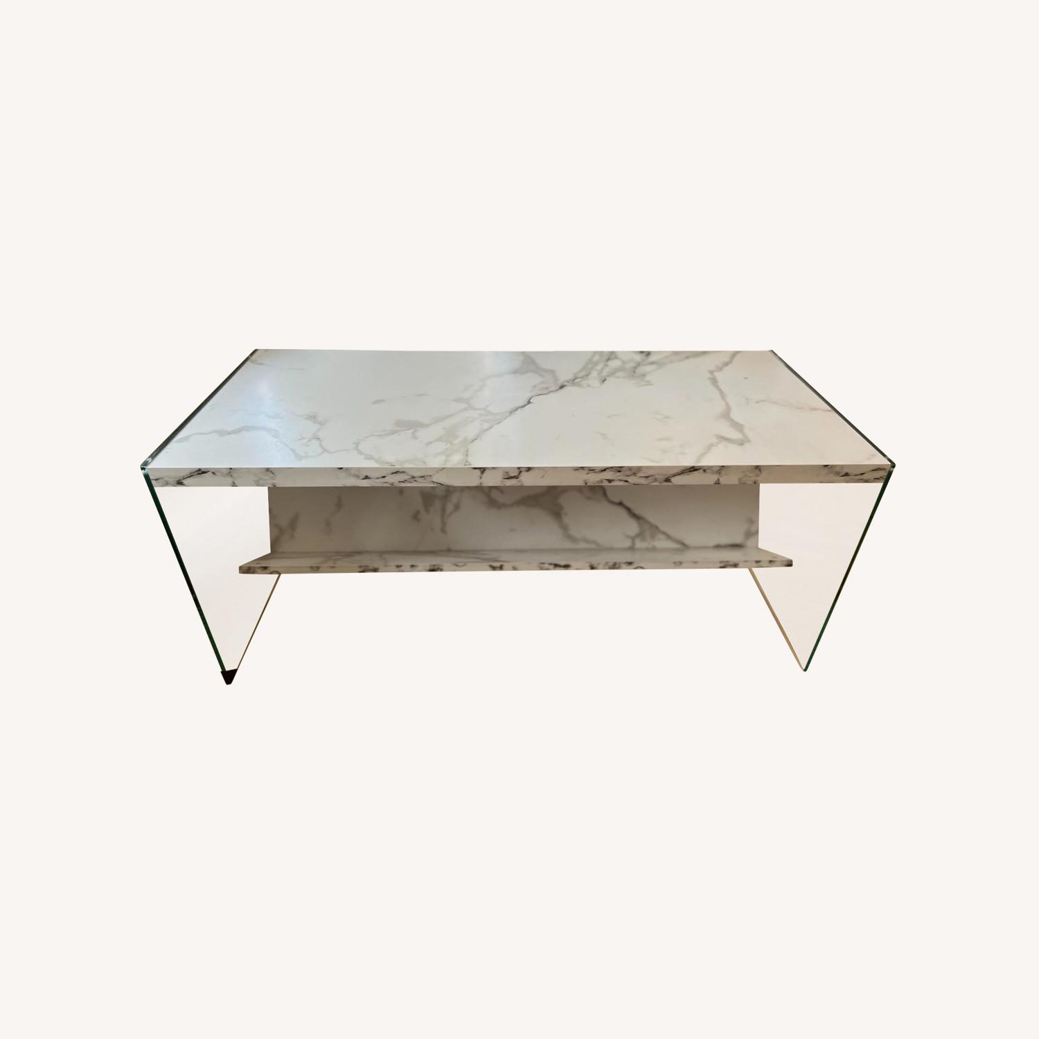 White Glass Coffee Table - image-0