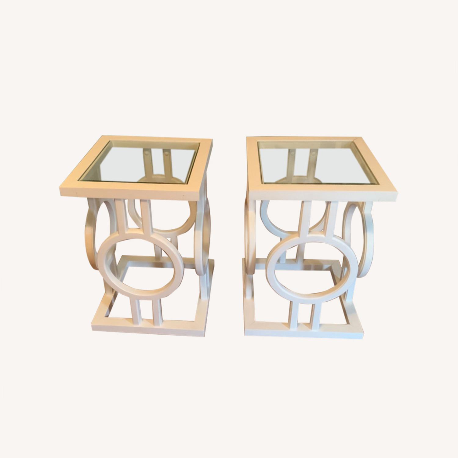Two White End Tables AptDeco