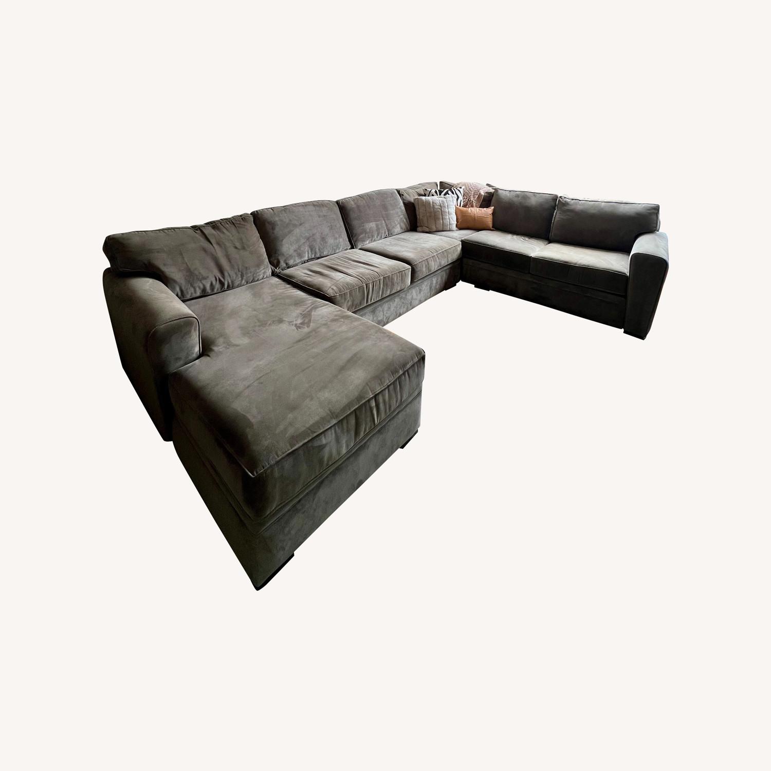 Raymour & Flanigan 4 Piece Microfiber Sectional - image-0