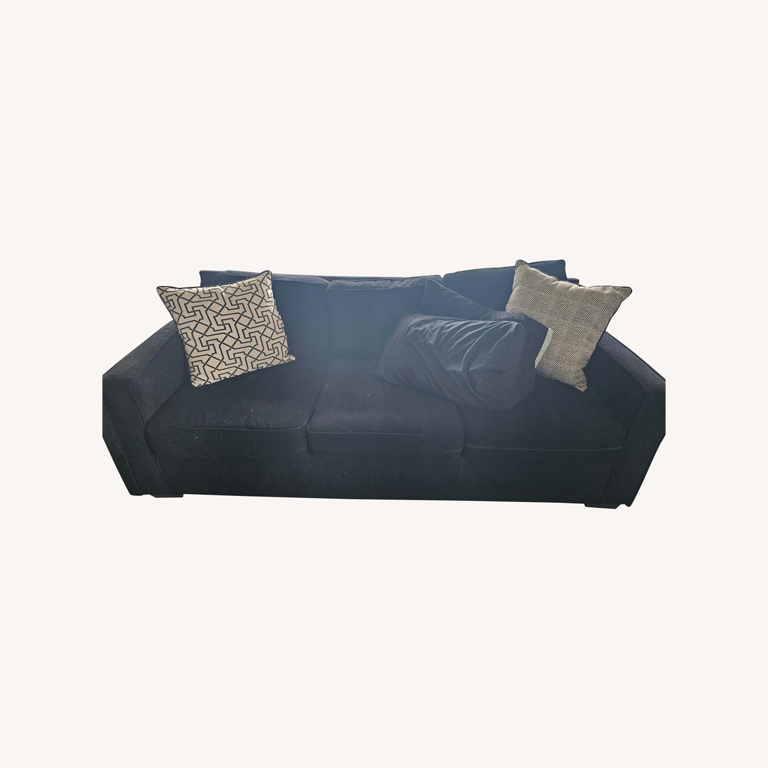 Black Fabric Sofa AptDeco