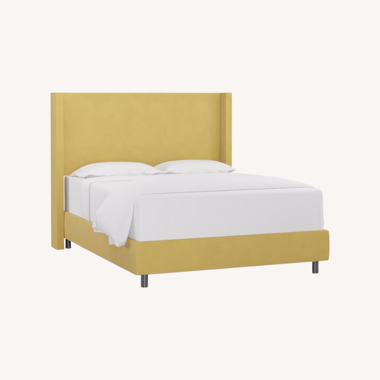 Custom Upholstered Modern Wingback Bed - image-0