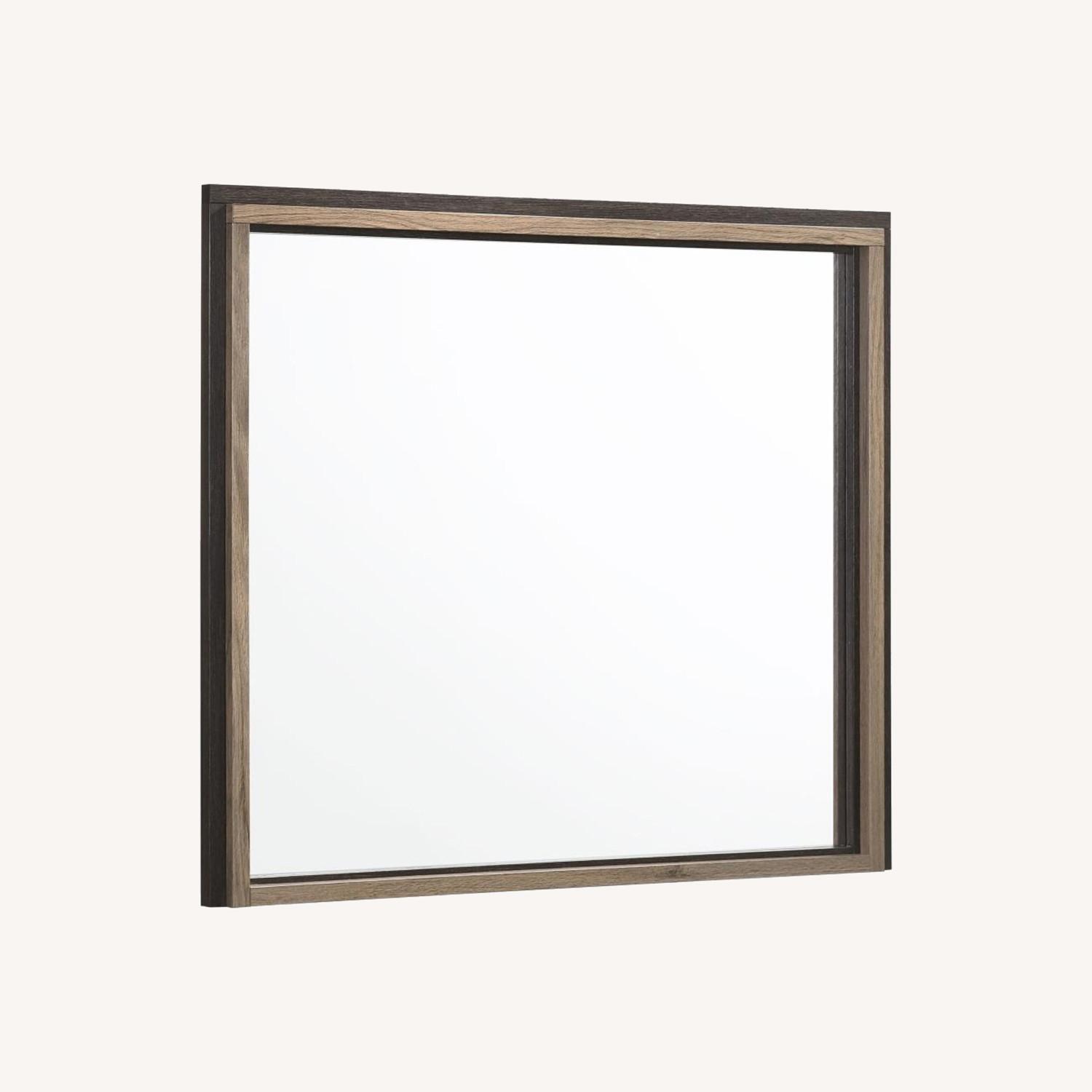 Rustic Modern Mirror with Dual Level Frame AptDeco