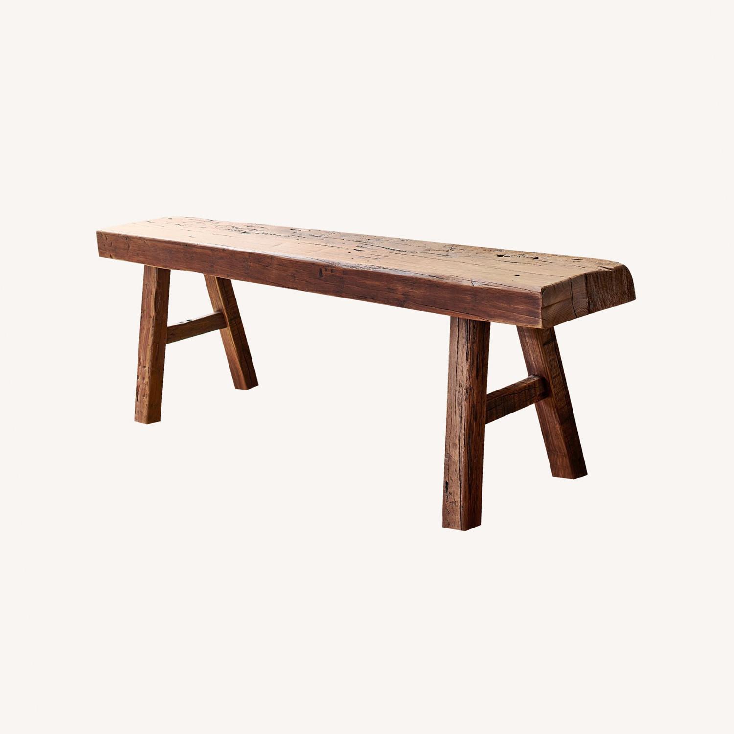 Pottery Barn Rustic Reclaimed Wood Bench - image-0